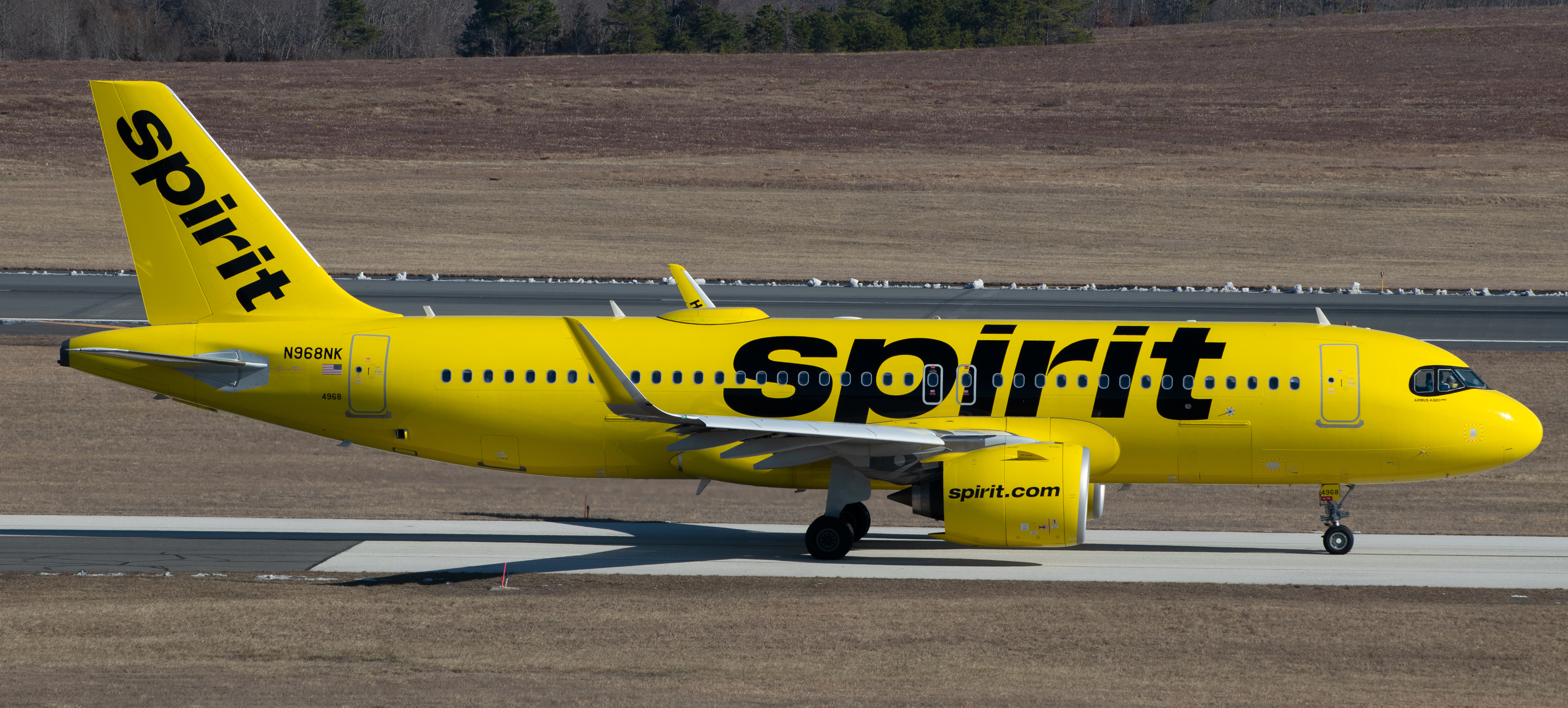 Full size: Spirit Airlines Airbus A320NEO N968NK at Atlantic City International Airport