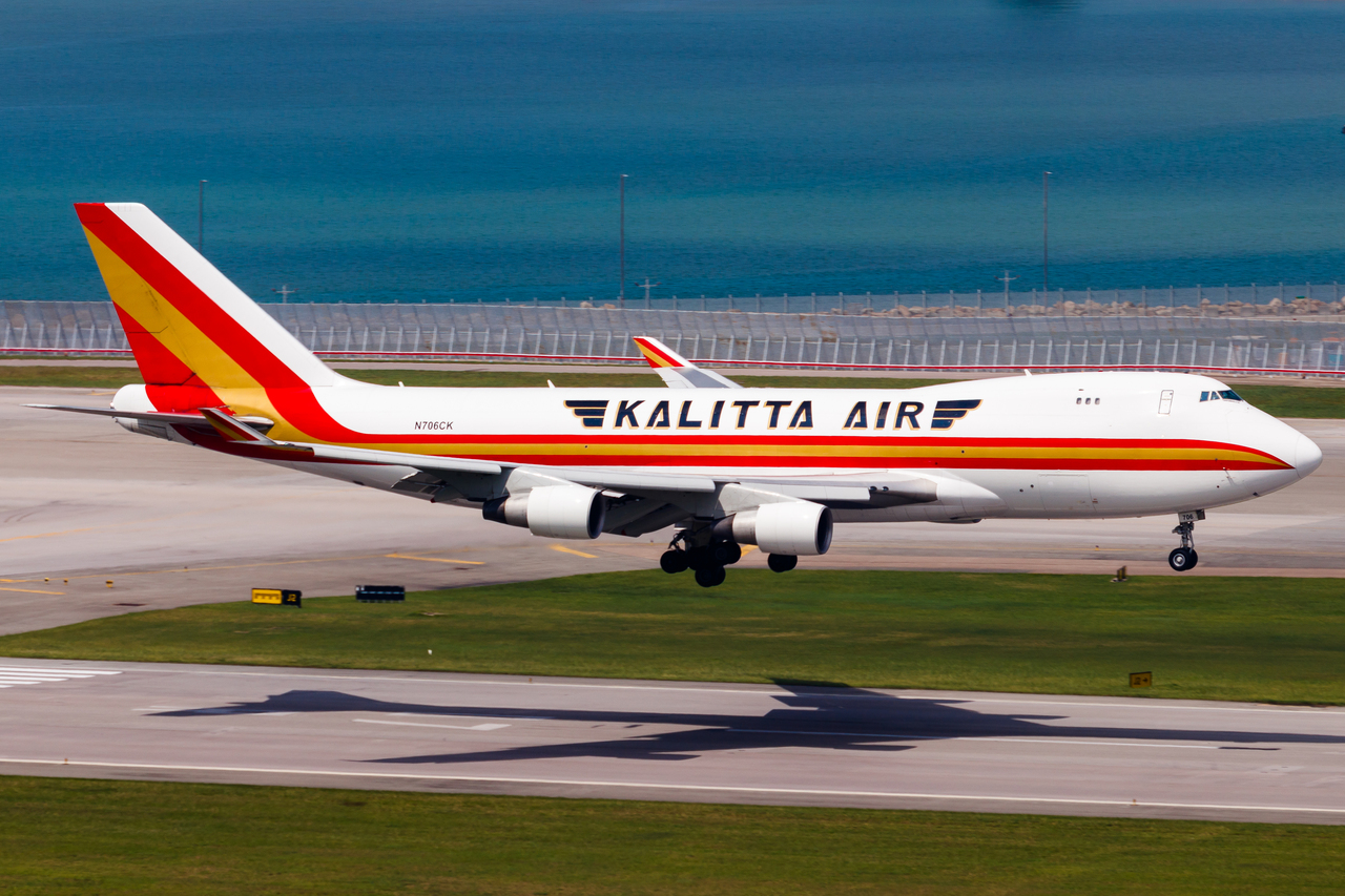 Full size: Kalitta Air  Boeing 747-400F N706CK at Hong Kong International Airport