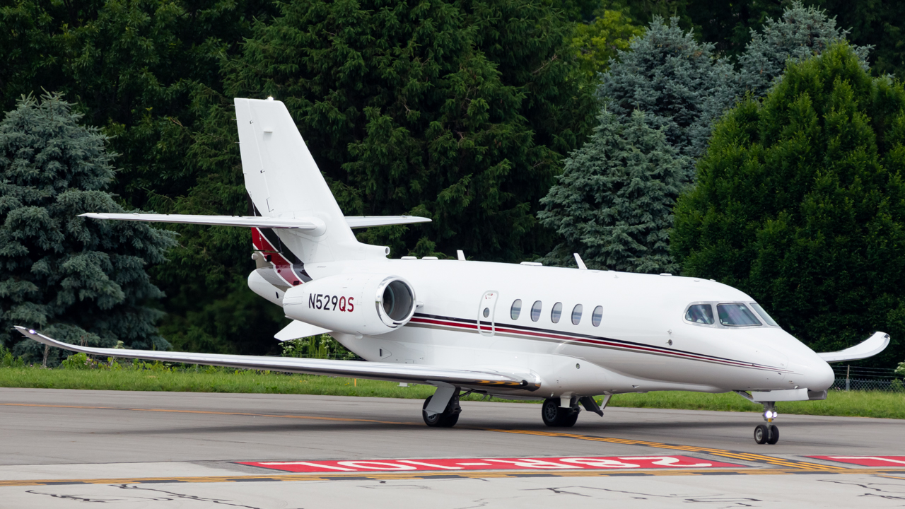 Full size: NetJets Cessna Citation Latitude N529QS at John Glenn Columbus International Airport