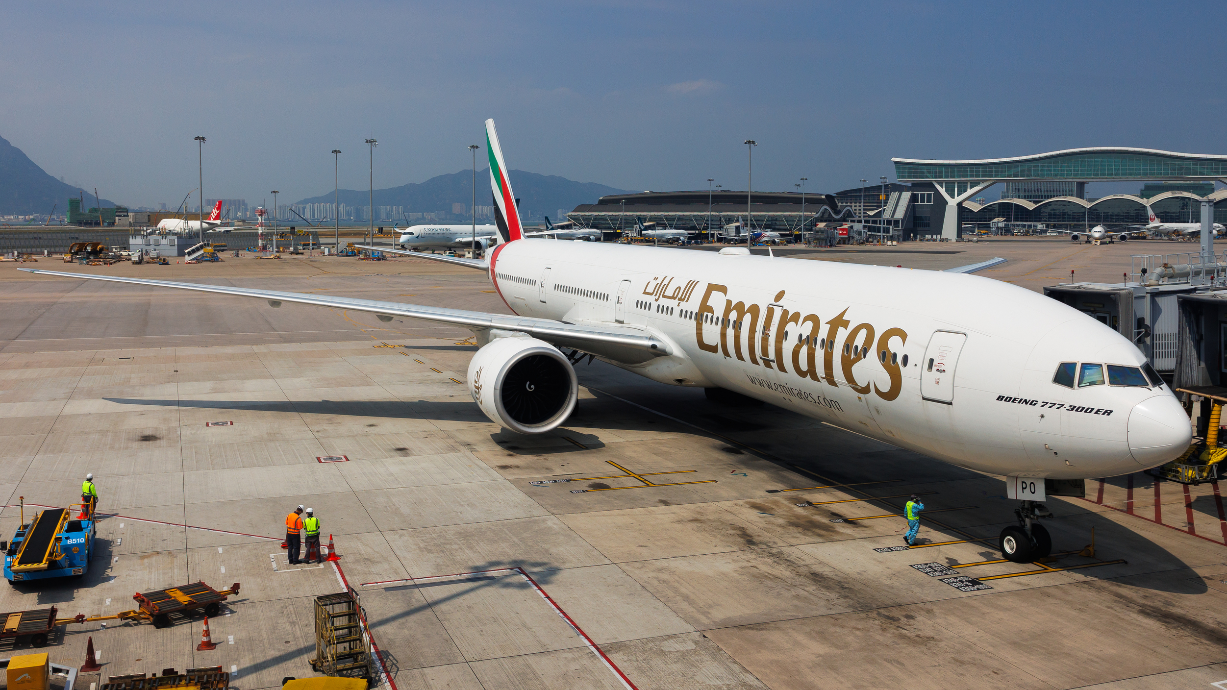 Full size: Emirates Boeing 777-300ER A6-EPO at Hong Kong International Airport
