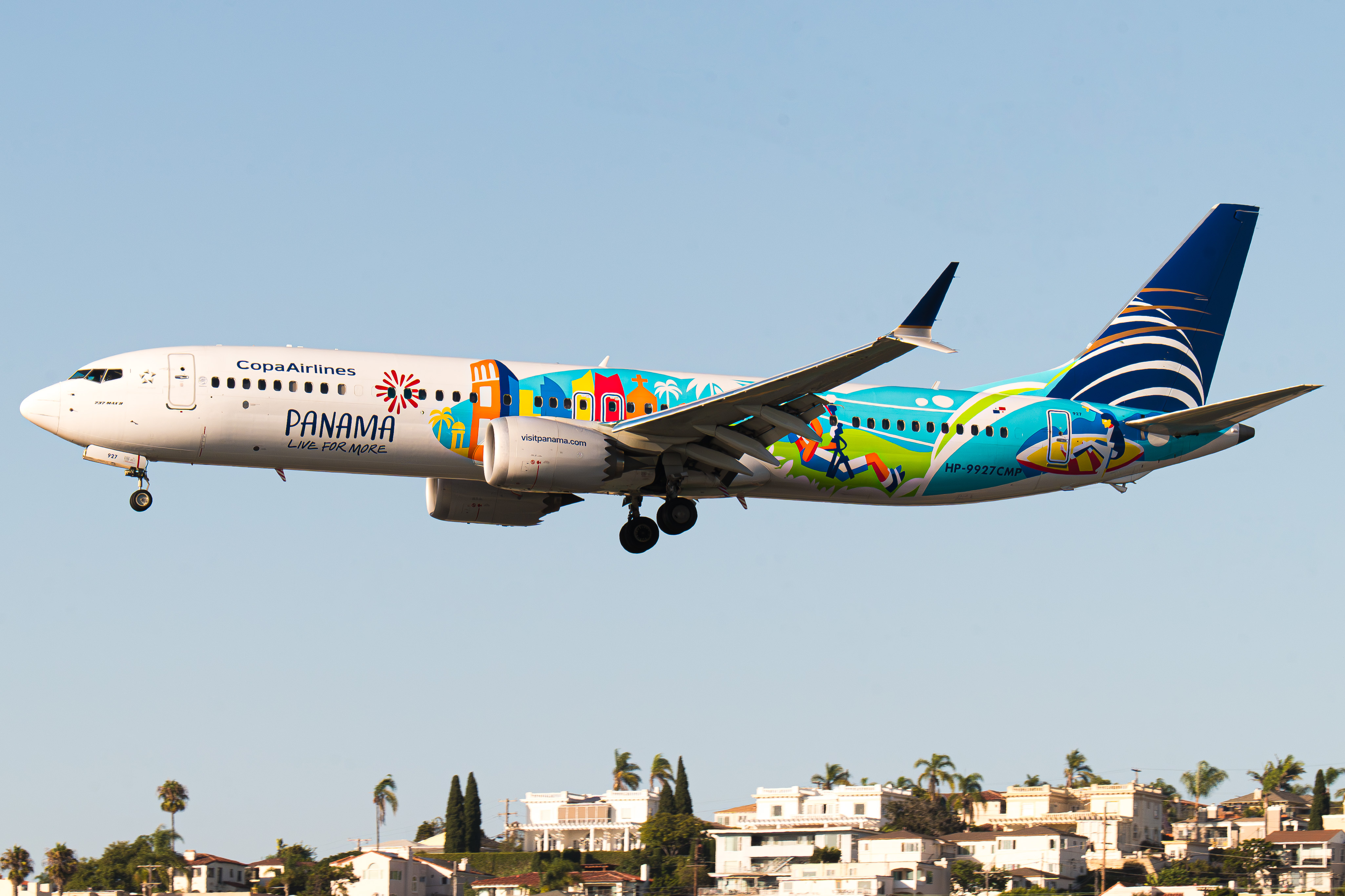 Full size: Copa Airlines Boeing 737 MAX 9 HP-9927CMP at San Diego International Airport