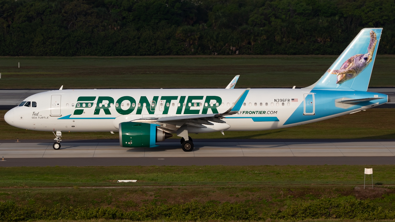 Full size: Frontier Airlines Airbus A320NEO N396FR at Tampa International Airport