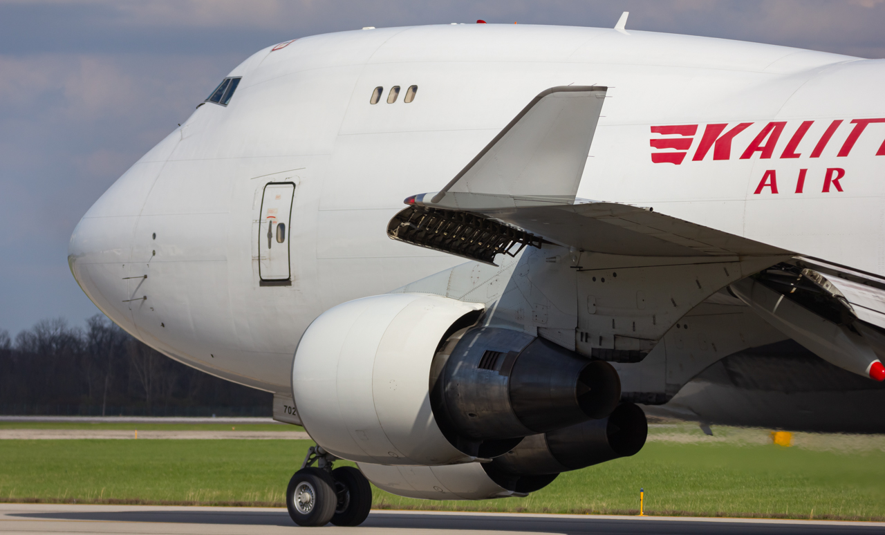 Full size: Kalitta Air Boeing 747-400F N702CK at Rickenbacker International Airport