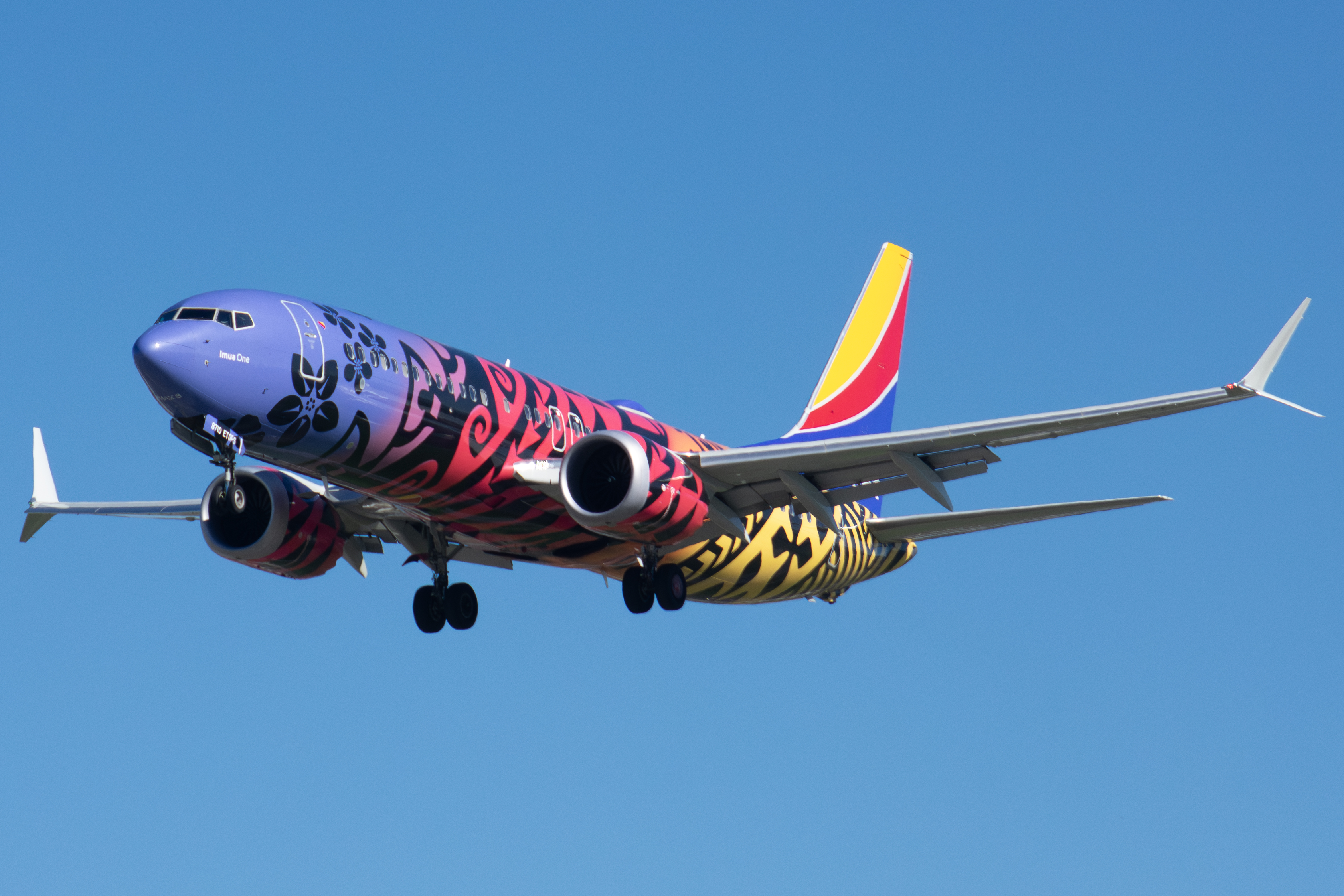 Full size: Southwest Airlines Boeing 737 MAX 8 N8710M at Norman Y Mineta San Jose International Airport