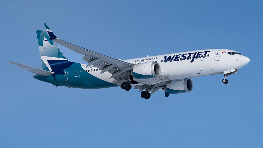 Full size: WestJet Boeing 737 MAX 8 C-GDDR at Calgary International Airport
