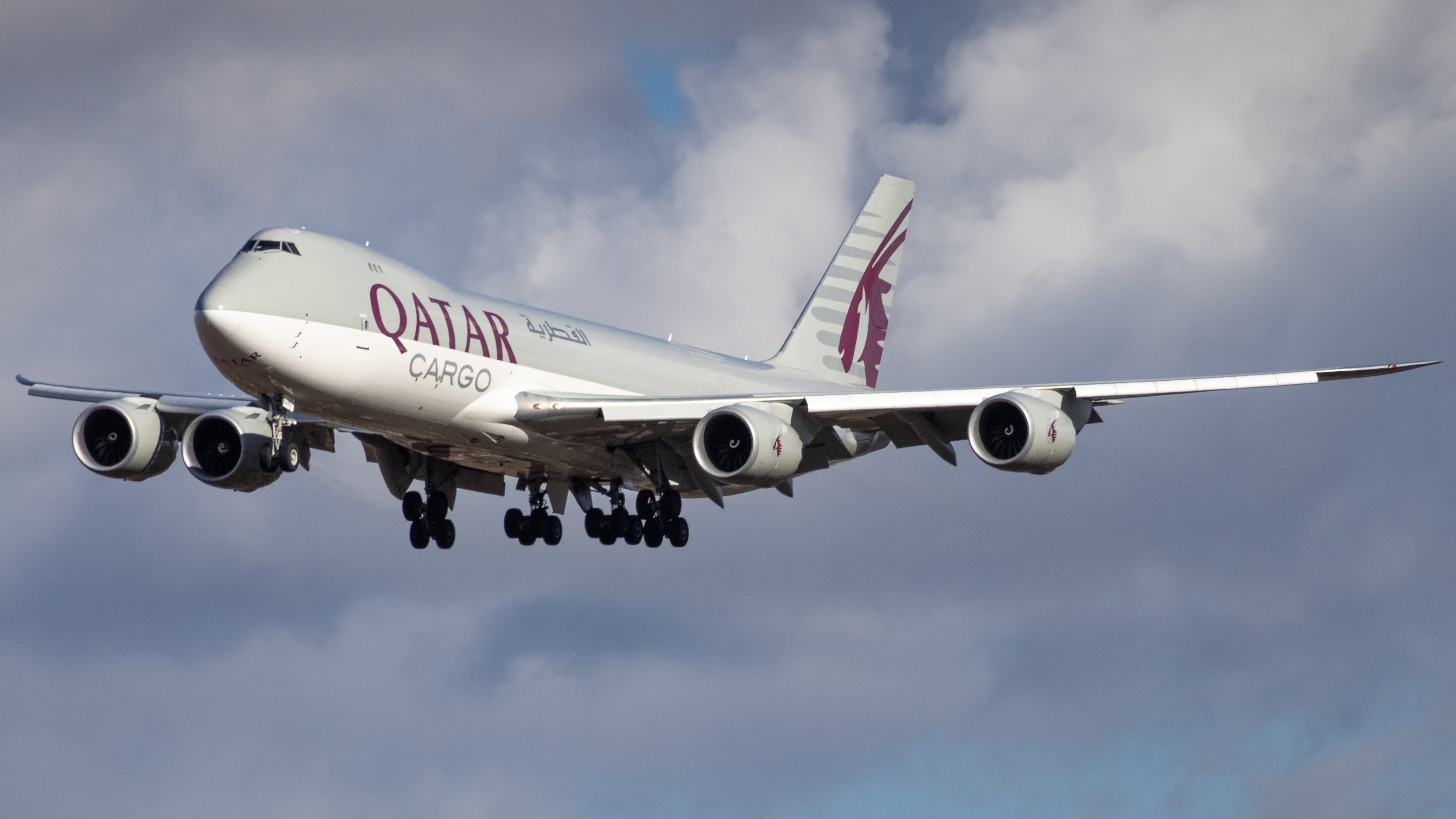 Full size: Qatar Airways Cargo Boeing 747-8i A7-BGA at East Midlands Airport