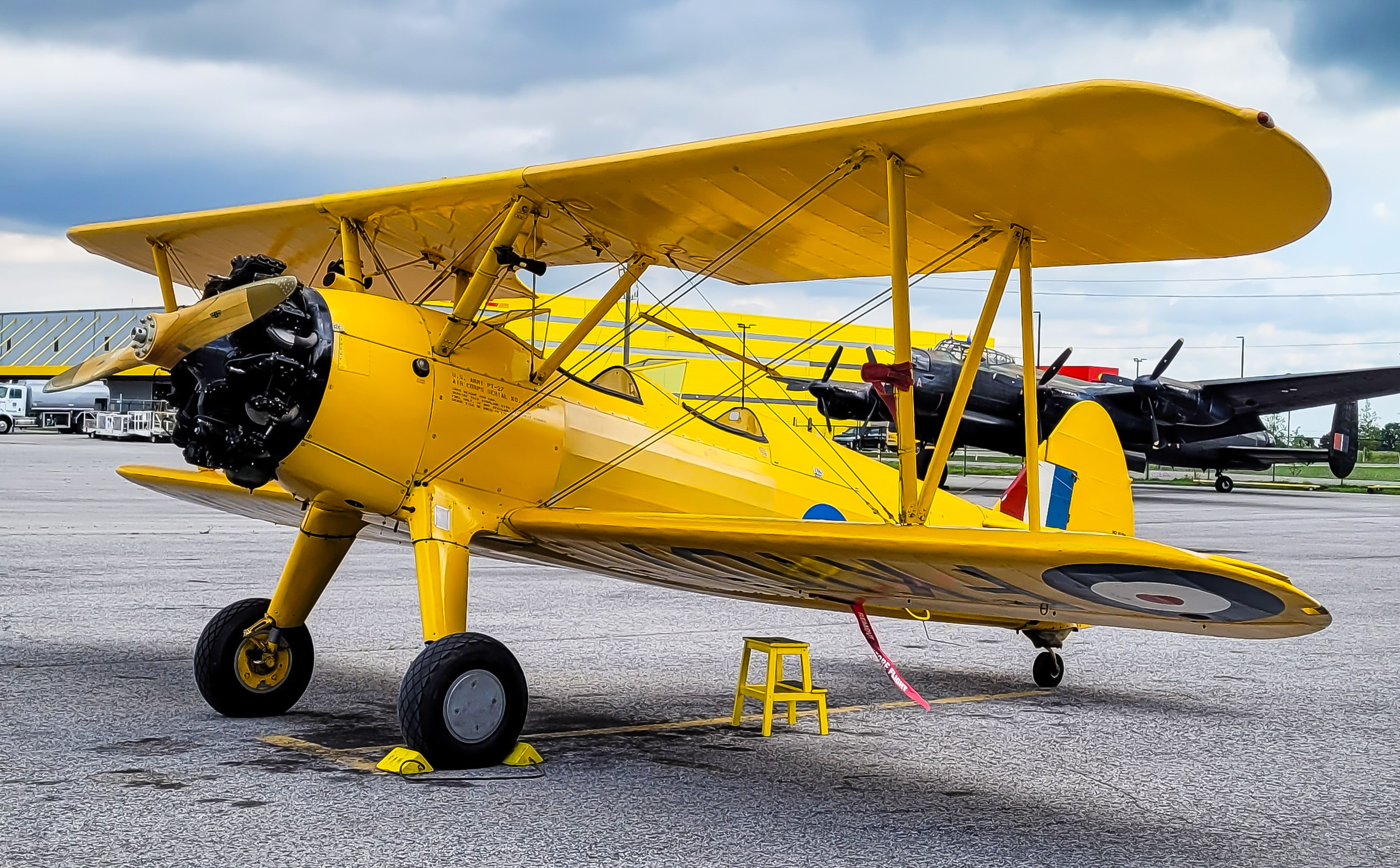 Full size: Canadian Warplane Heritage Museum  Boeing PT-17 Stearman CF-AIU at Hamilton John C. Munro International Airport