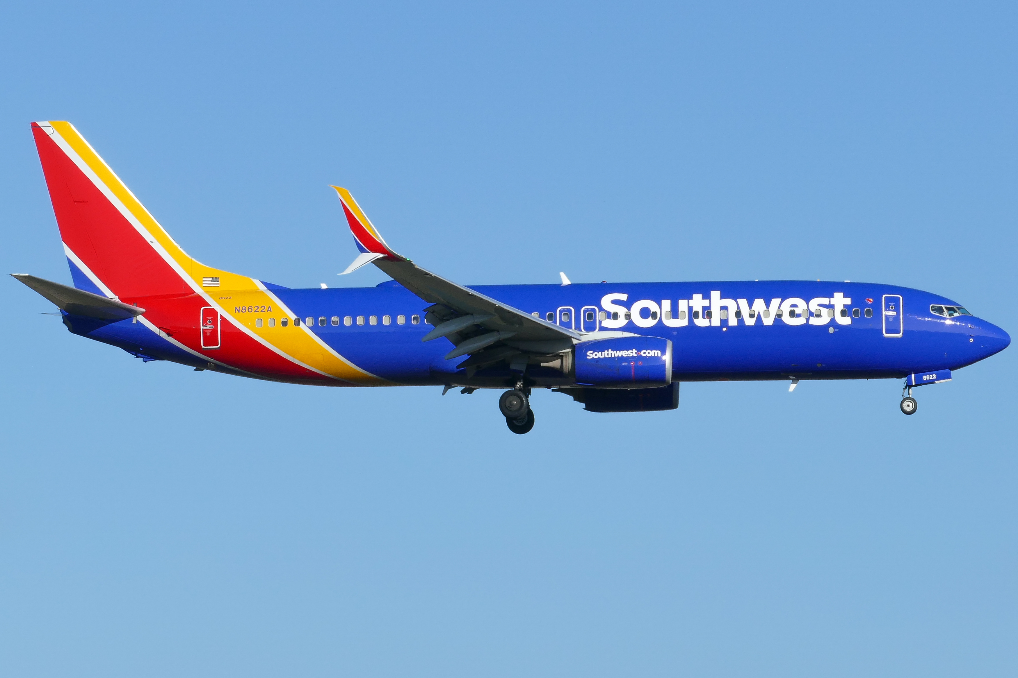 Full size: Southwest Airlines Boeing 737-800 N8622A at Austin-Bergstrom International Airport