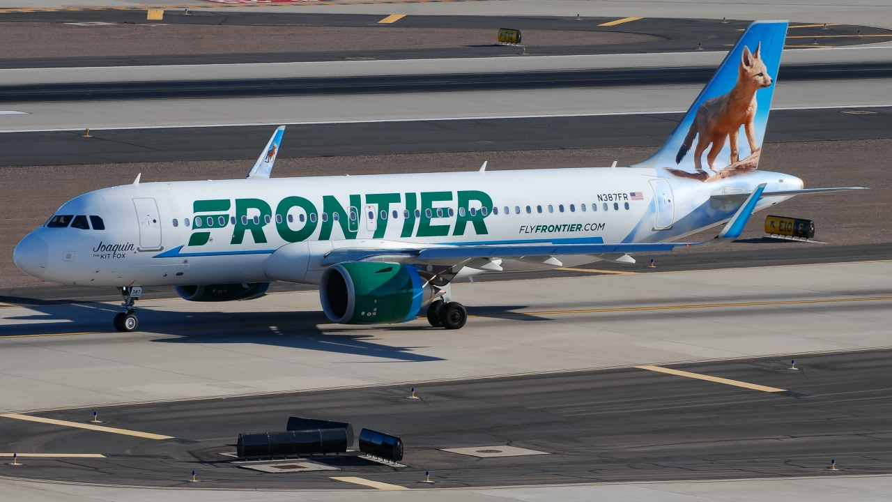 Full size: Frontier Airlines Airbus A320NEO N387FR at Phoenix Sky Harbor International Airport