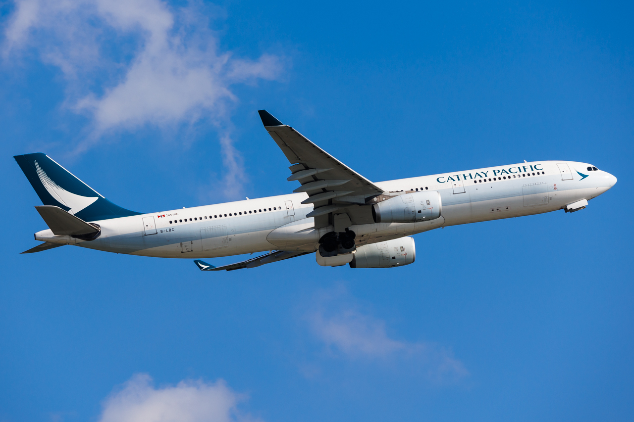 Full size: Cathay Pacific Airbus A330-300 B-LBC at Hong Kong International Airport