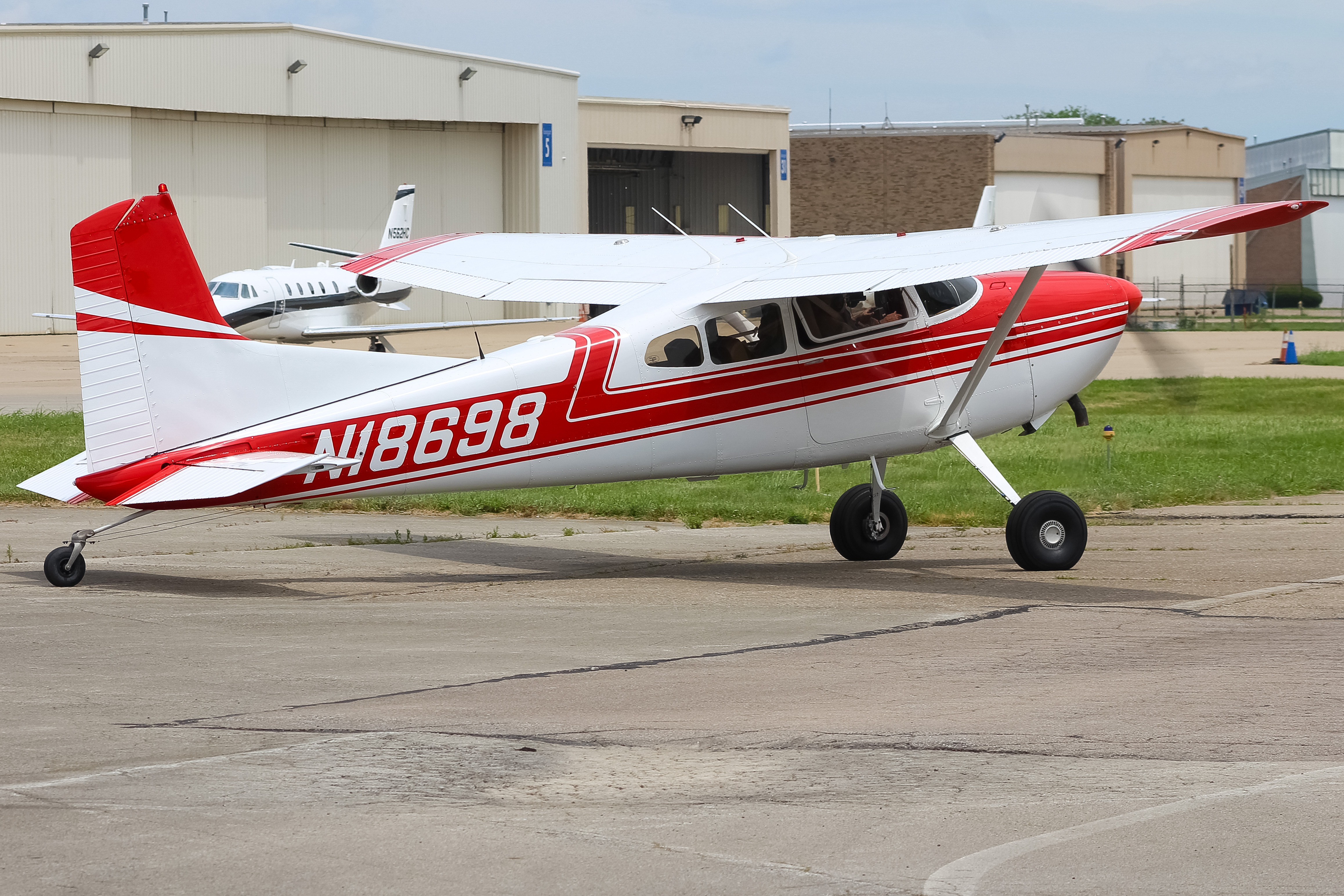 Full size: PRIVATE  Cessna 180 N18698 at Cincinnati Municipal Airport/Lunken Field