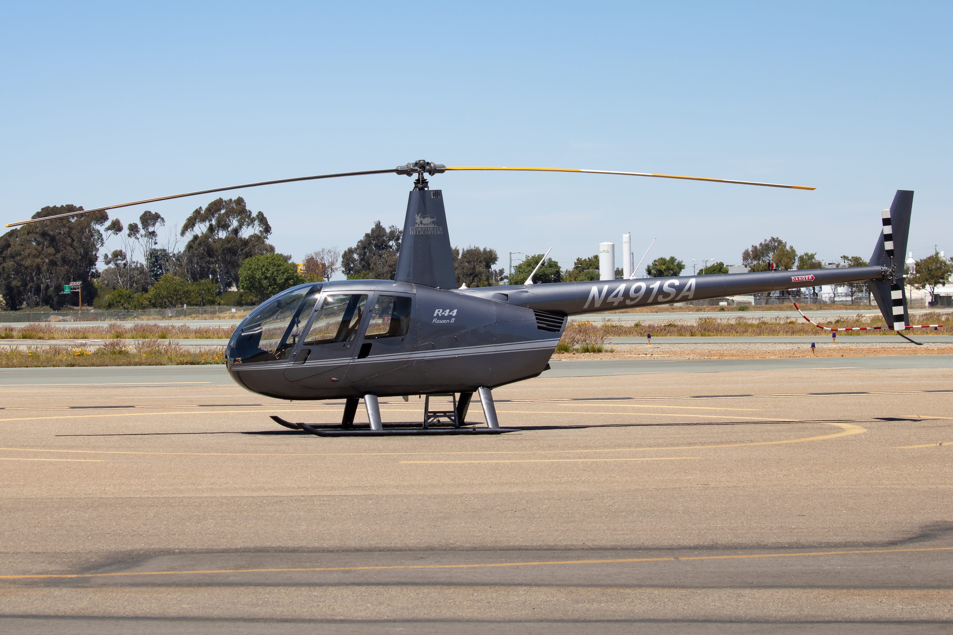 Full size: Corporate Helicopters Robinson R44 Raven II N491SA at Montgomery-Gibbs Executive Airport
