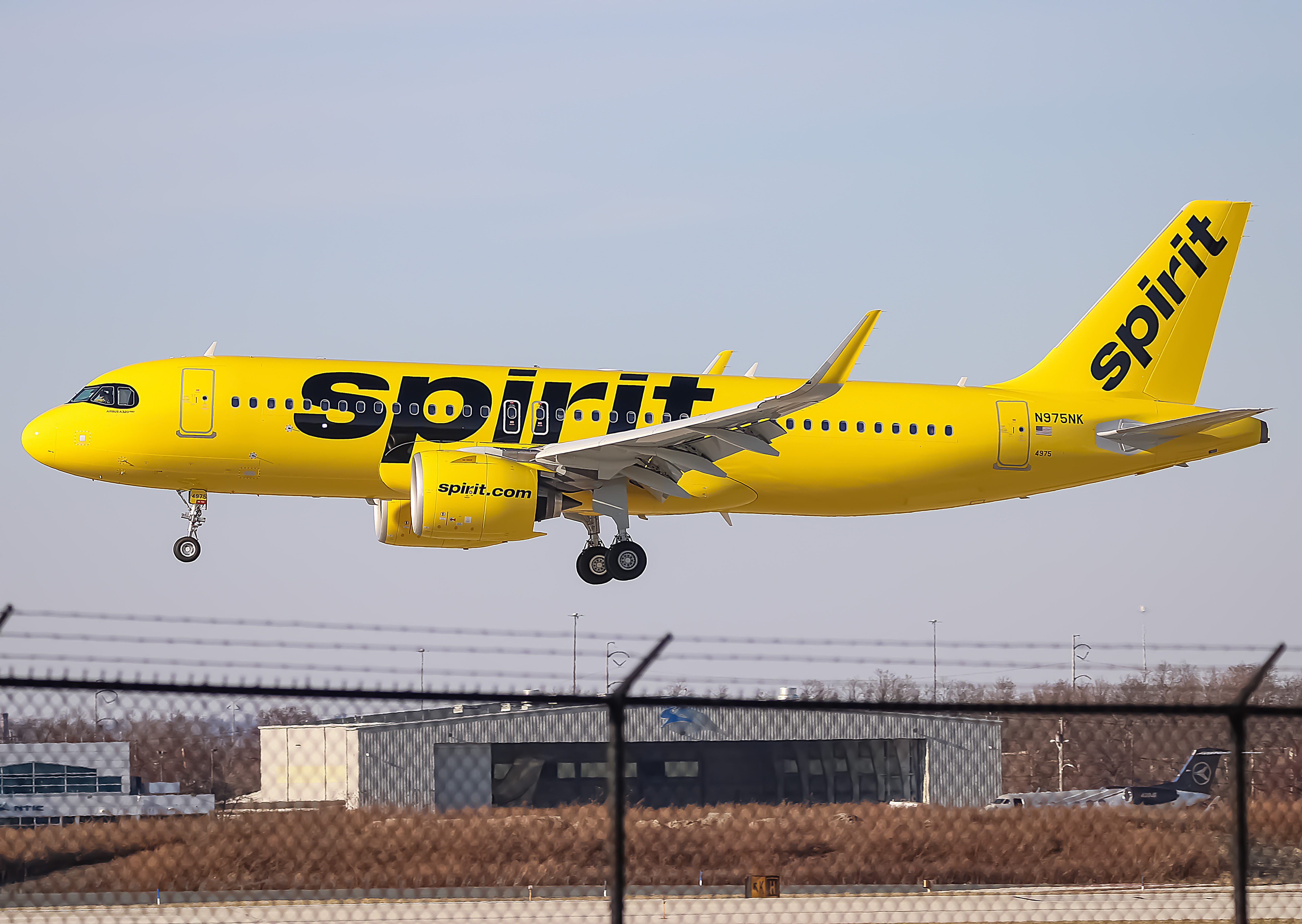 Full size: Spirit Airlines Airbus A320NEO N975NK at Philadelphia International Airport