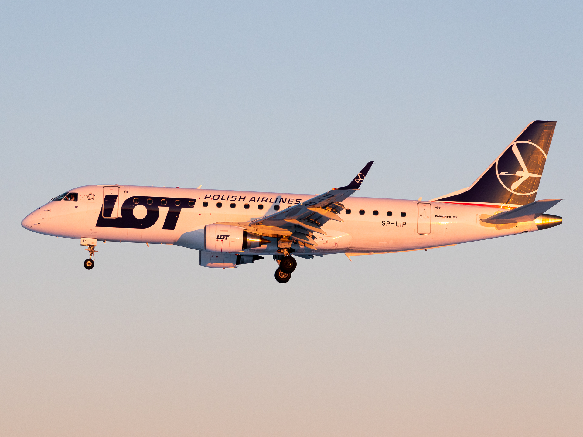 Full size: LOT Polish Airlines Embraer E175 SP-LIP at Riga International Airport