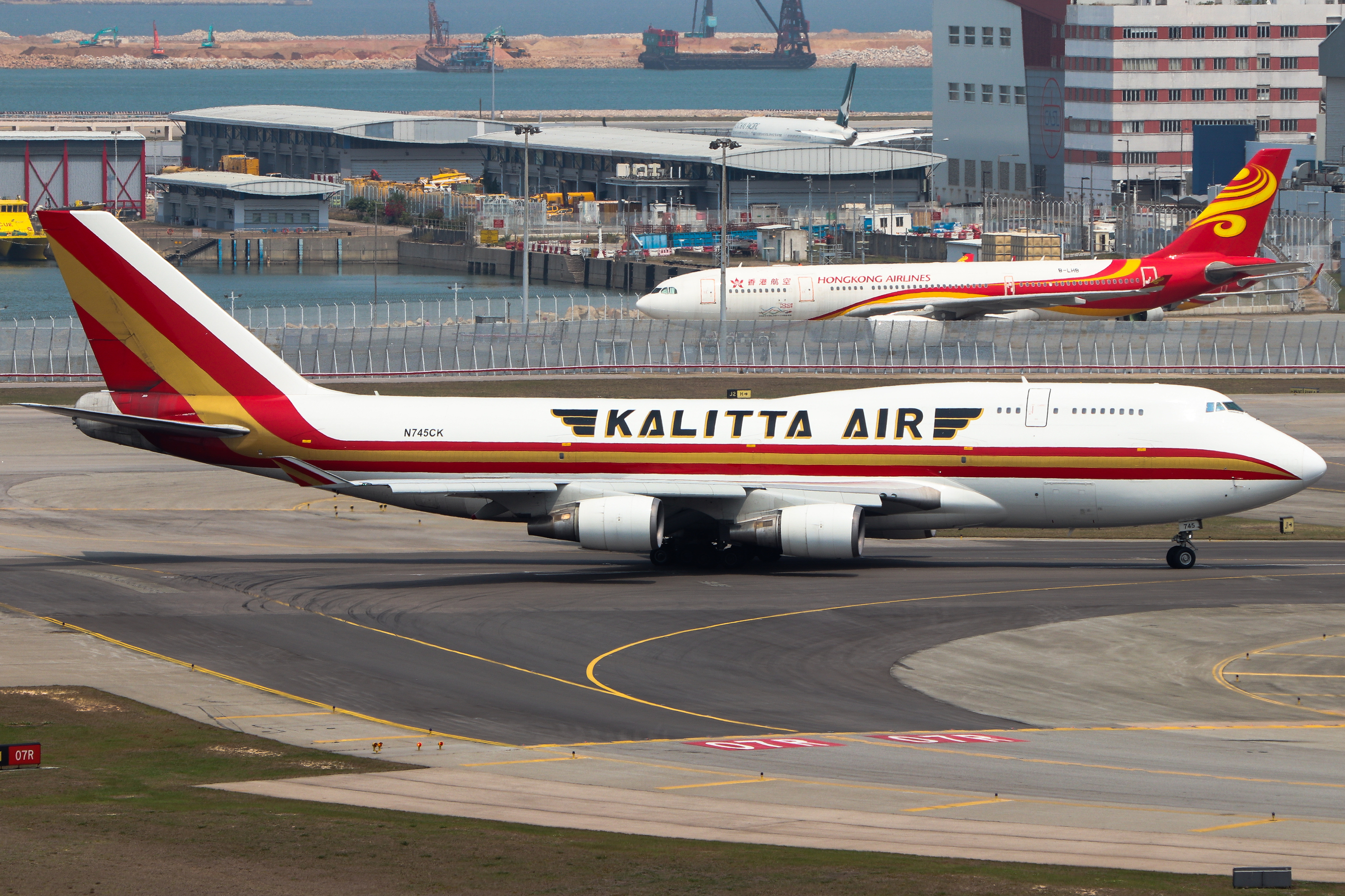 Full size: Kalitta Air Boeing 747-400F N745CK at Hong Kong International Airport