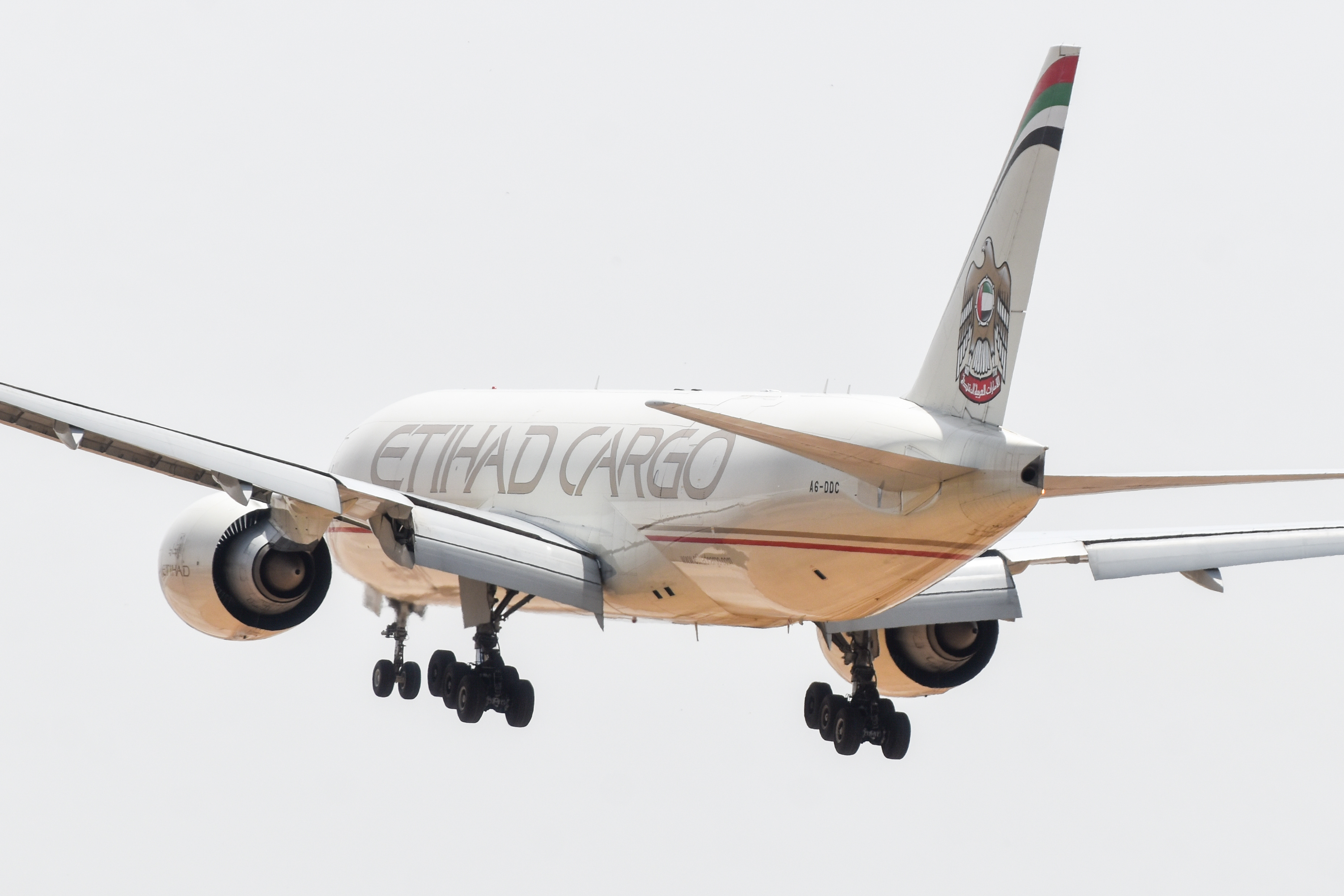 Full size: Etihad Cargo Boeing 777-F A6-DDC at Tel Aviv-Ben Gurion Airport