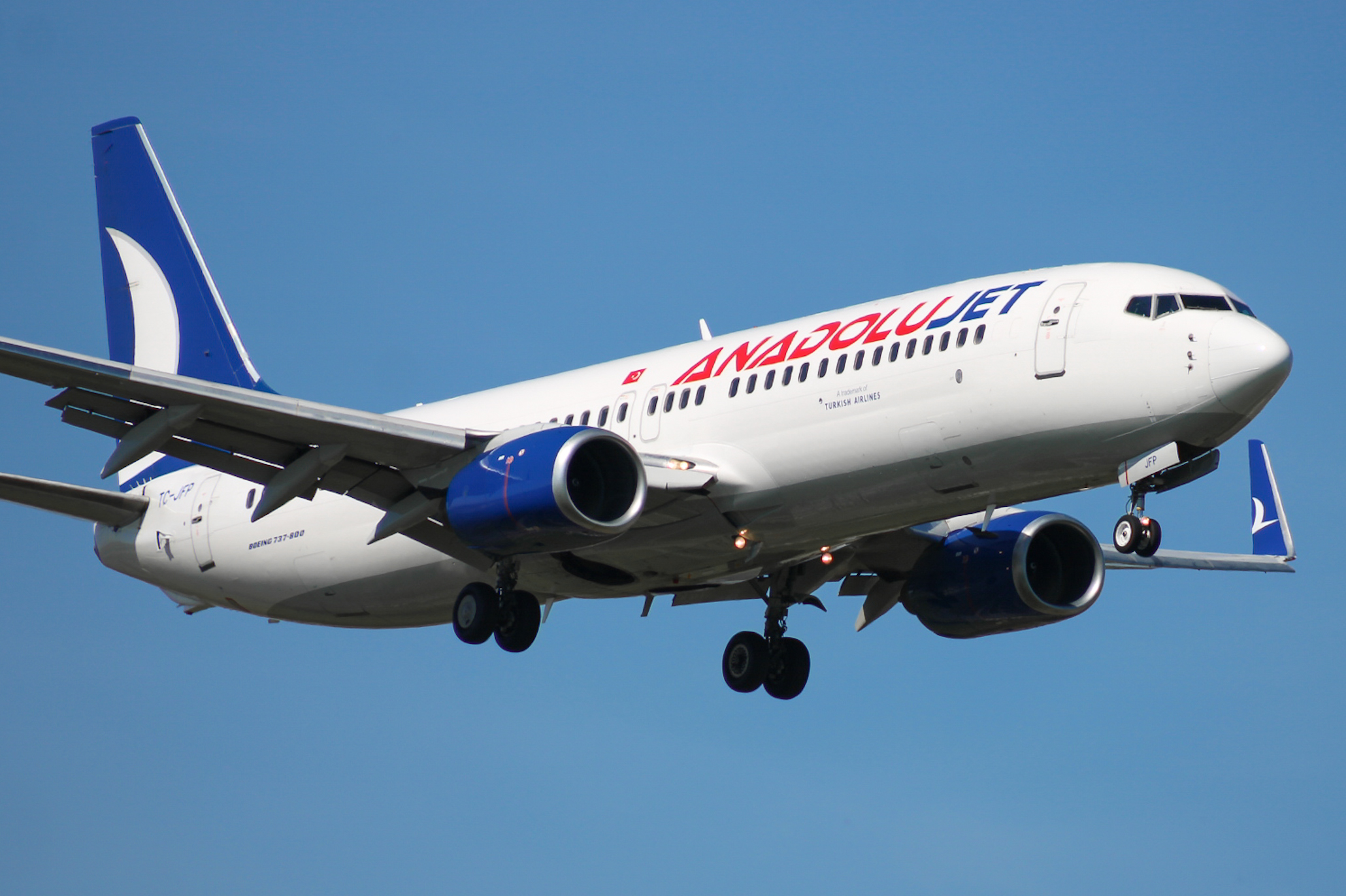 Full size: Anadolujet Boeing 737-800 TC-JFP at Amsterdam Schiphol Airport