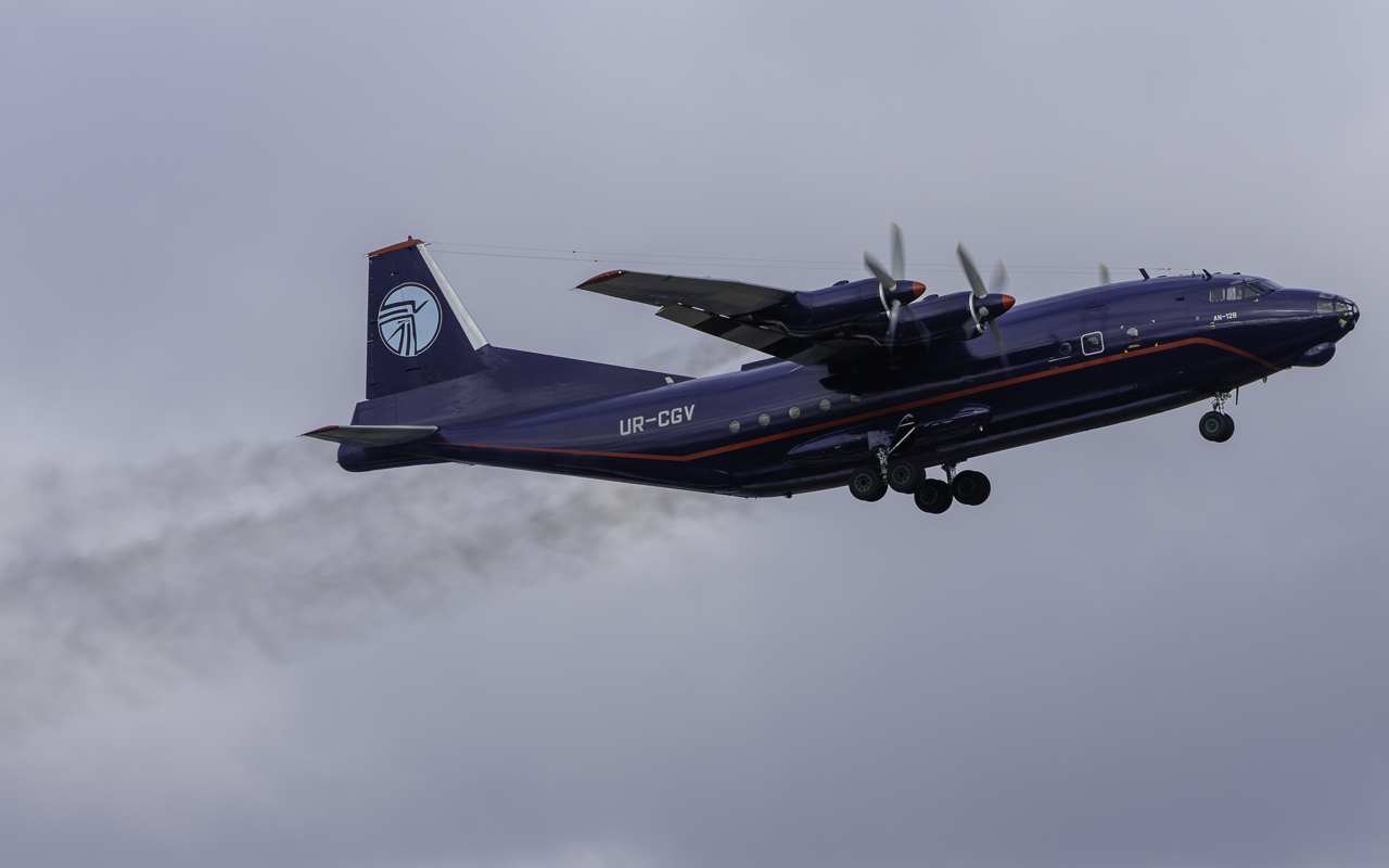 Full size: Ukraine Air Alliance Antonov An-12 UR-CGV at Philadelphia International Airport