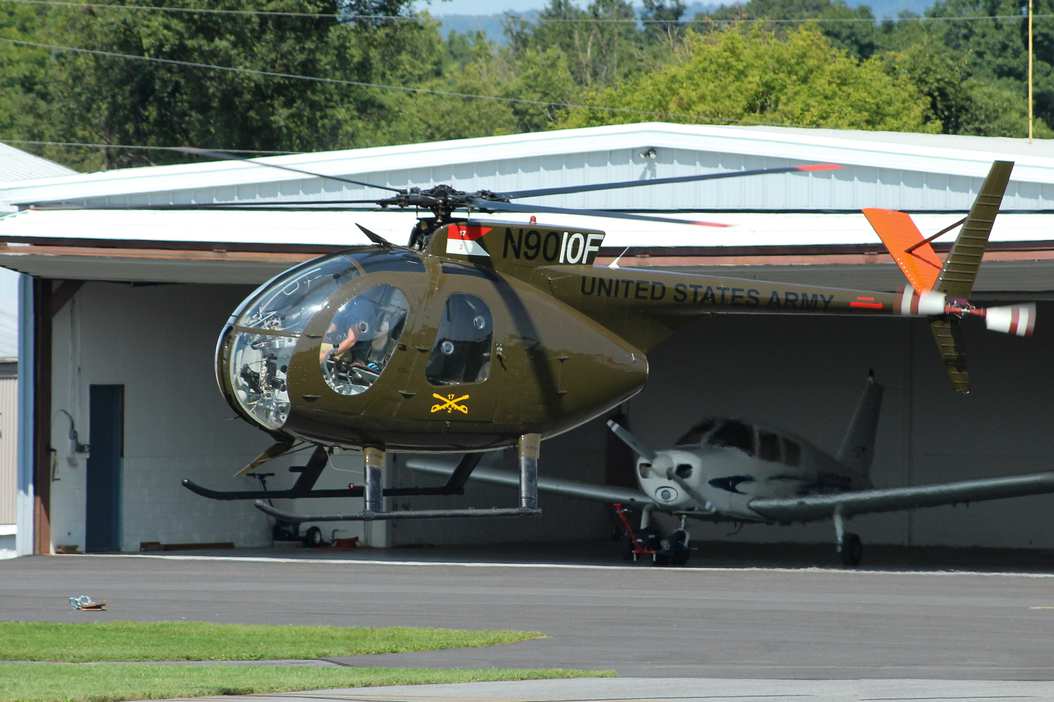 Full size: United States Army Hughes OH-6 Cayuse N9010F at Carlisle Airport
