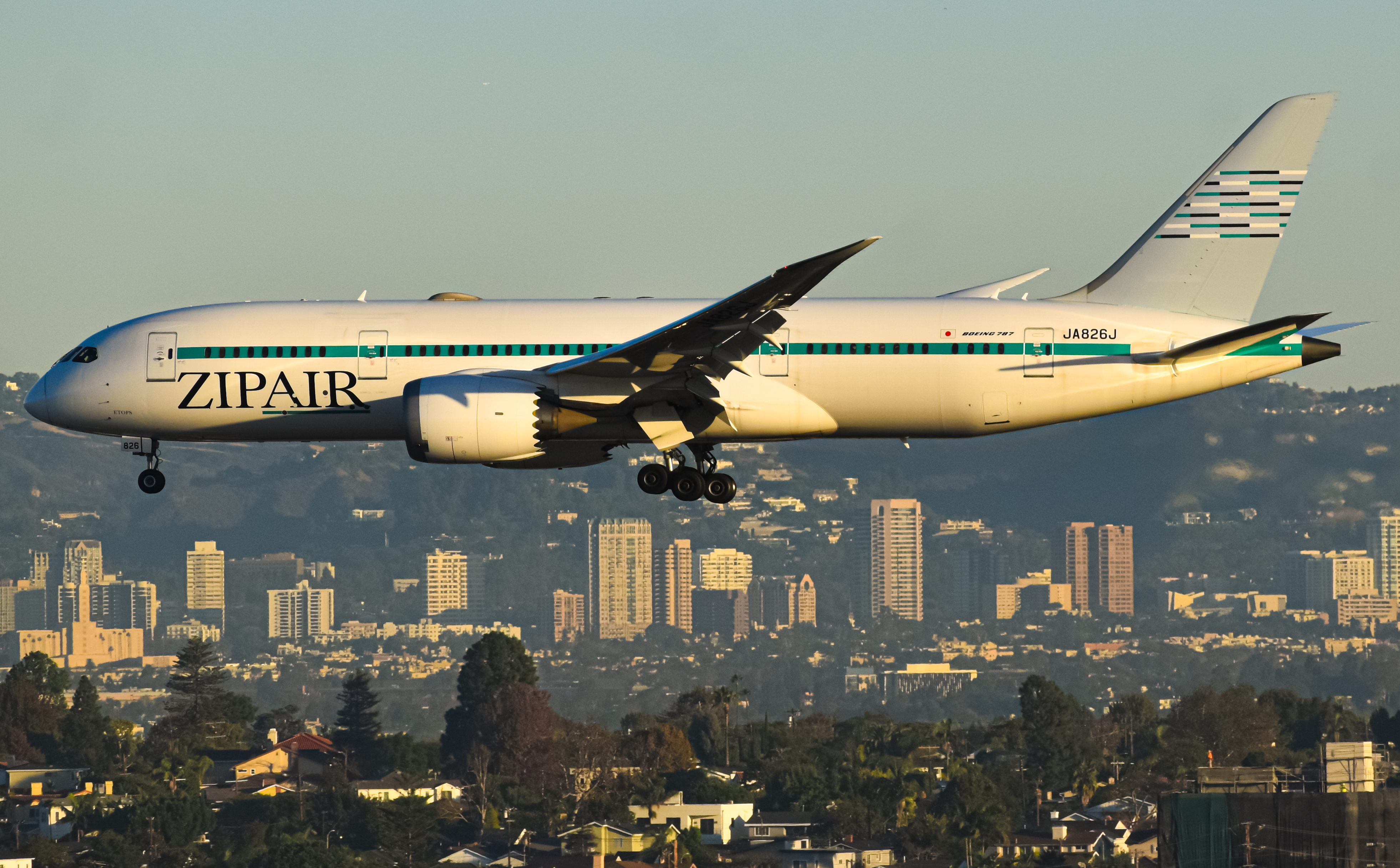 Full size: ZIPAIR  Boeing 787-8 JA826J at Los Angeles International Airport