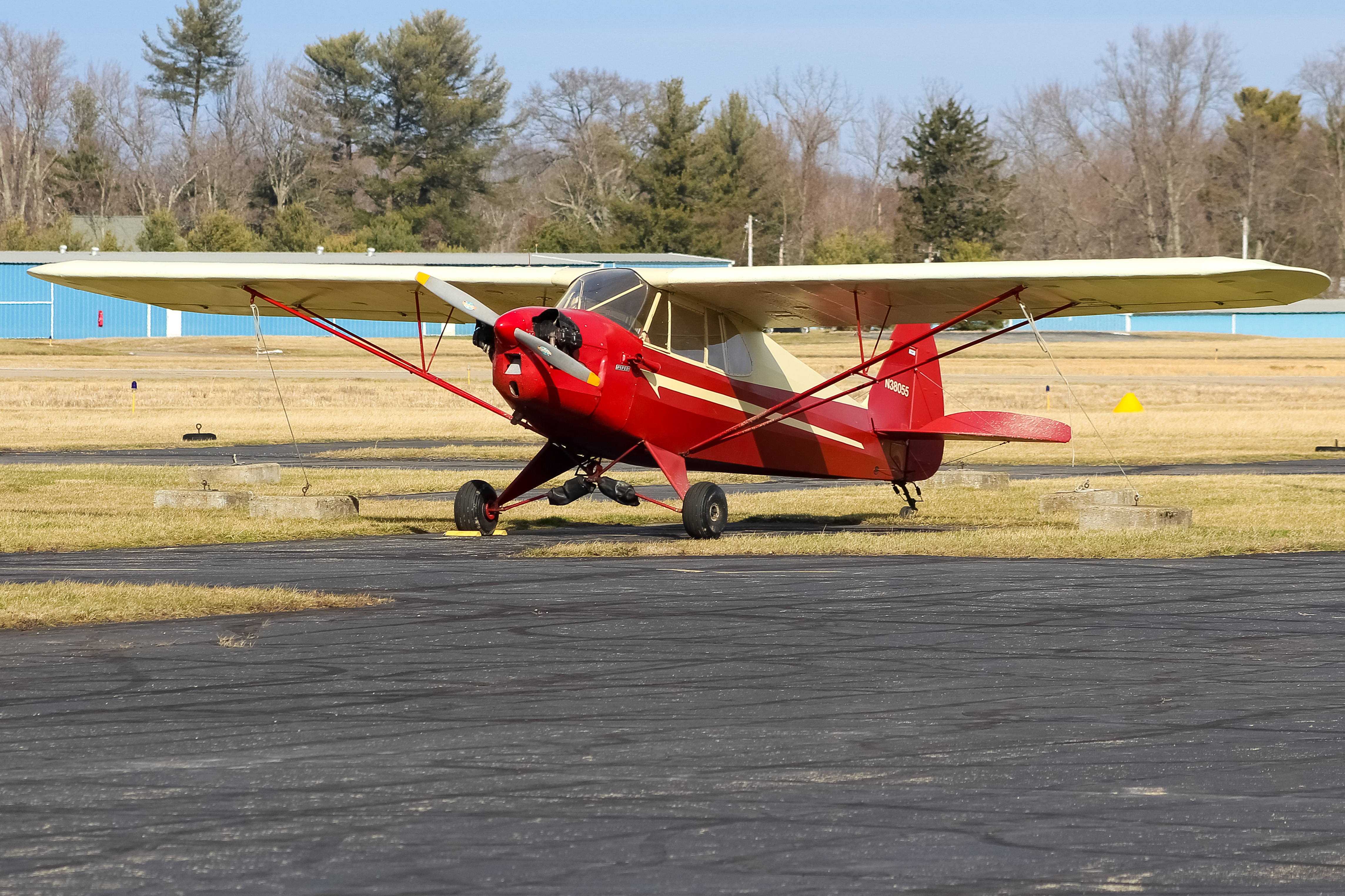 Full size: PRIVATE  Piper J-5A Cub N38055 at Clermont County Airport