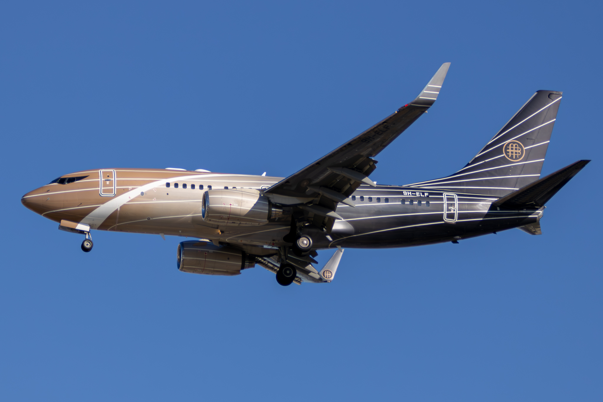 Full size: AirX Charter Boeing 737-700BBJ 9H-ELF at Dallas-Fort Worth International Airport