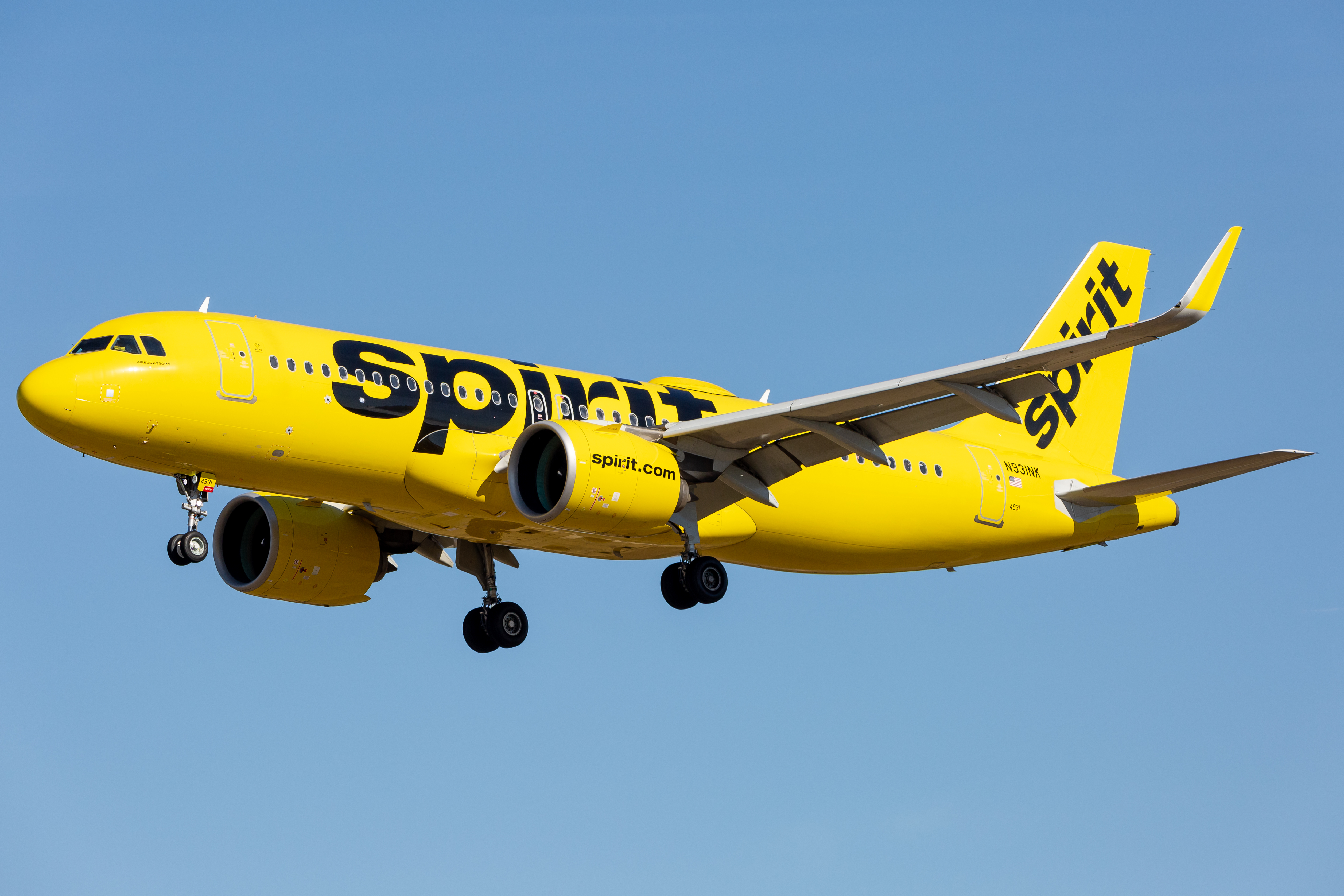 Full size: Spirit Airlines Airbus A320NEO N931NK at Baltimore/Washington International Thurgood Marshall Airport