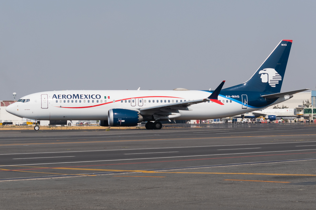 Full size: Aeromexico Boeing 737 MAX 8 XA-MAG at Mexico City International Airport