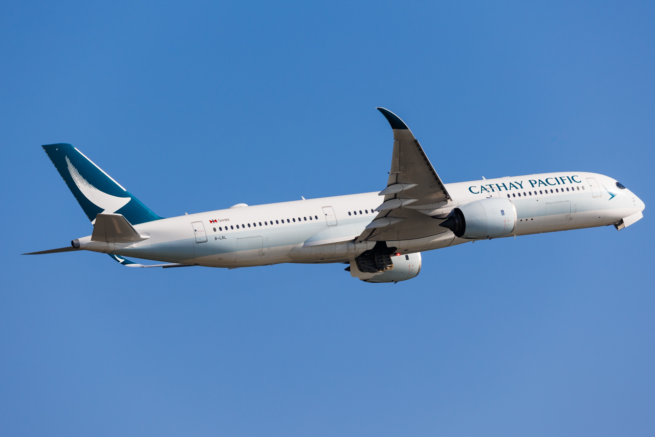 Full size: Cathay Pacific Airbus A350-900 B-LRL at Hong Kong International Airport