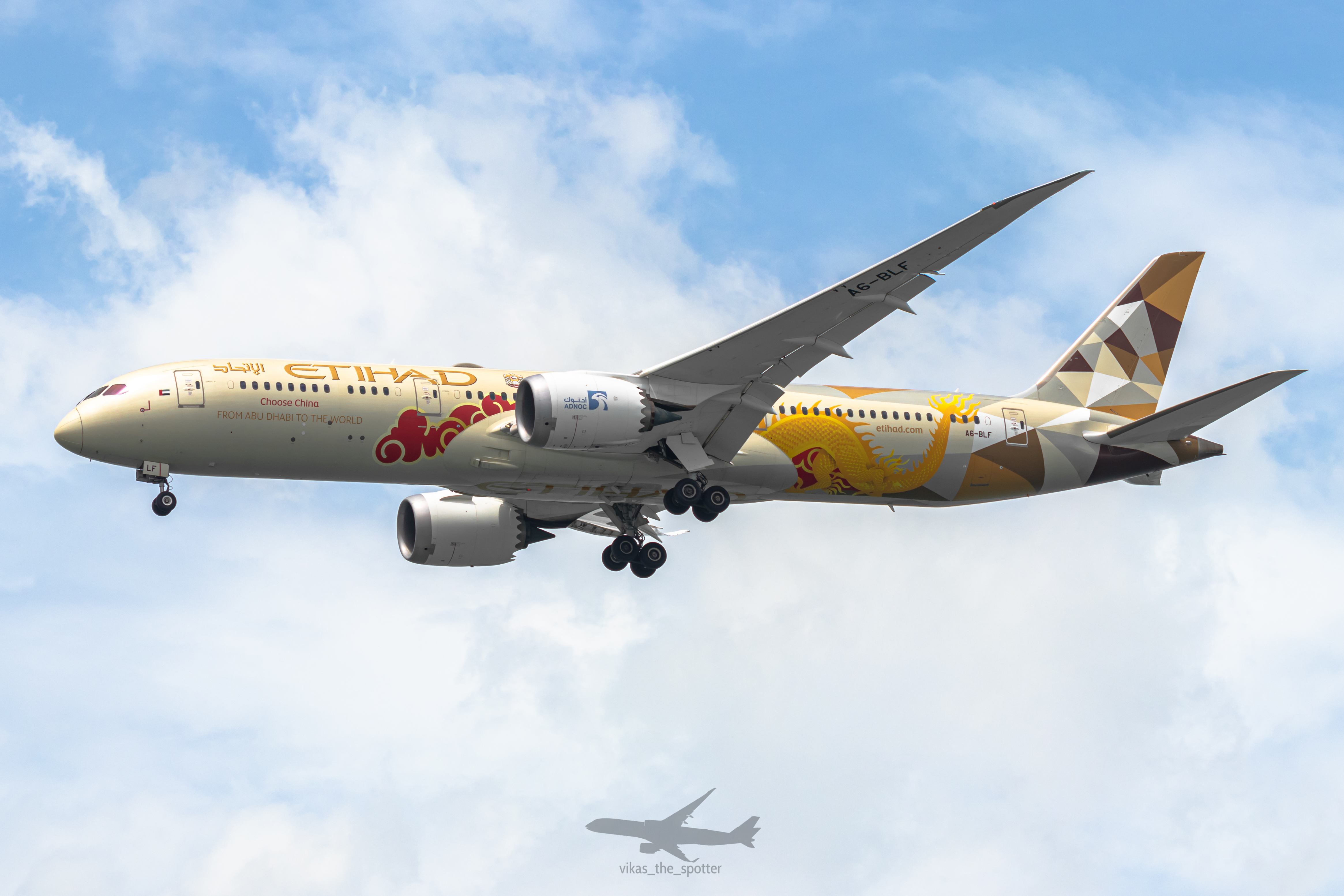 Full size: Etihad Airways Boeing 787-9 A6-BLF at Singapore-Changi Airport