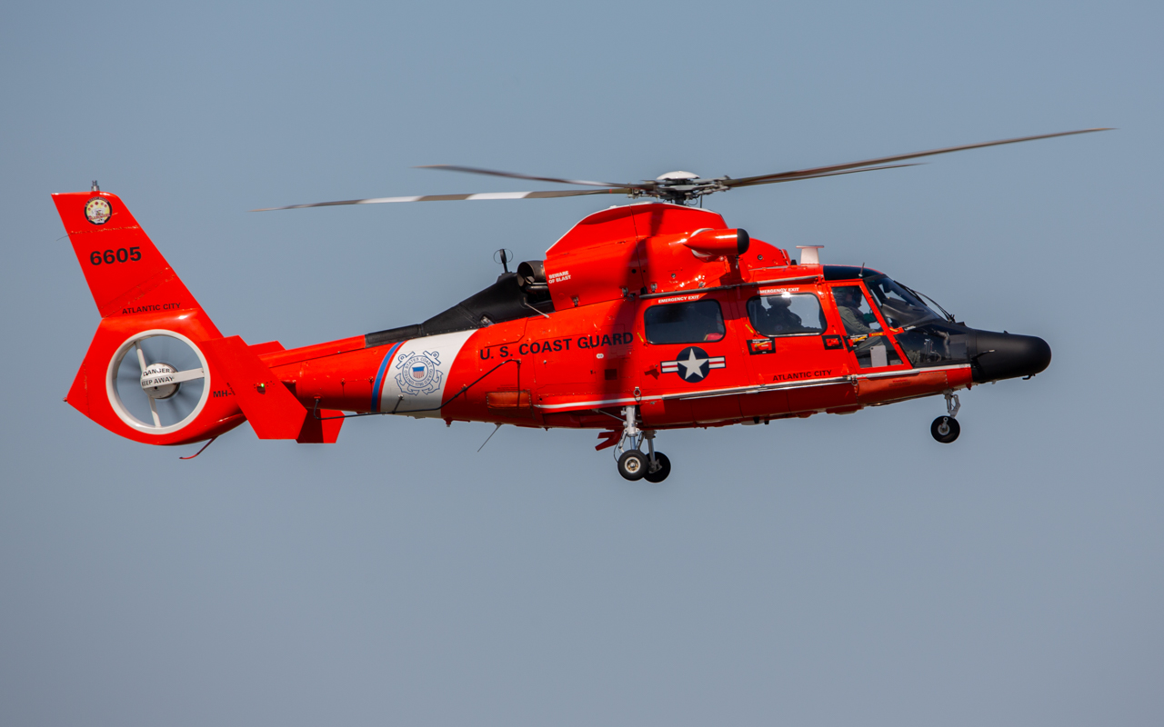 Full size: USCG - United States Coast Guard Arospatiale MH-65D Dolphin  6605 at Atlantic City International Airport
