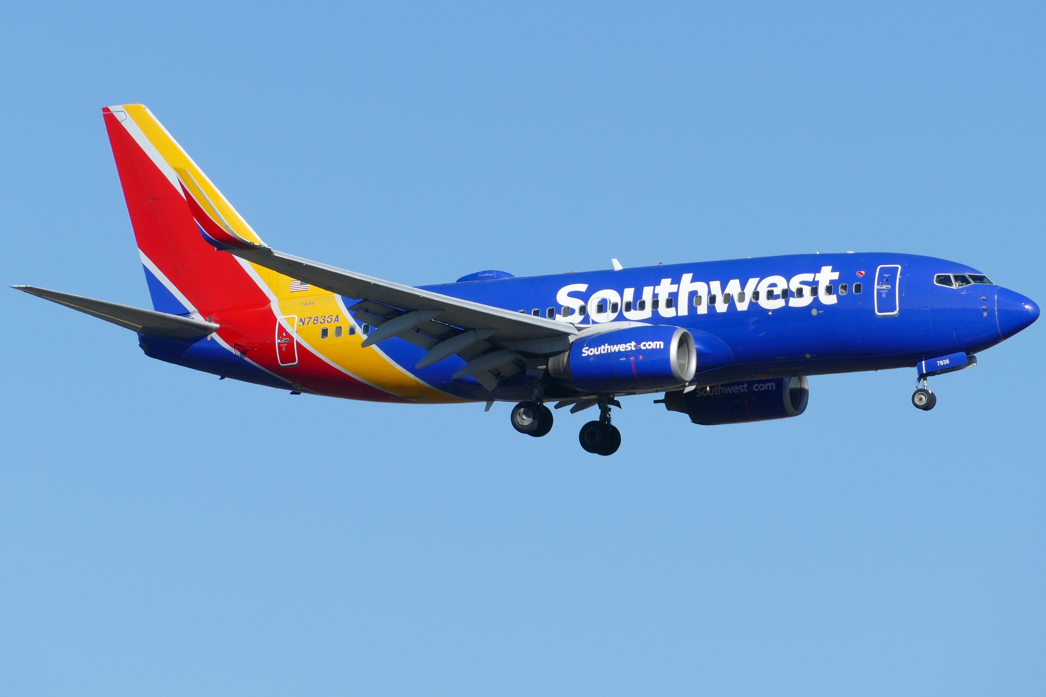 Full size: Southwest Airlines Boeing 737-700 N7836A at Austin-Bergstrom International Airport