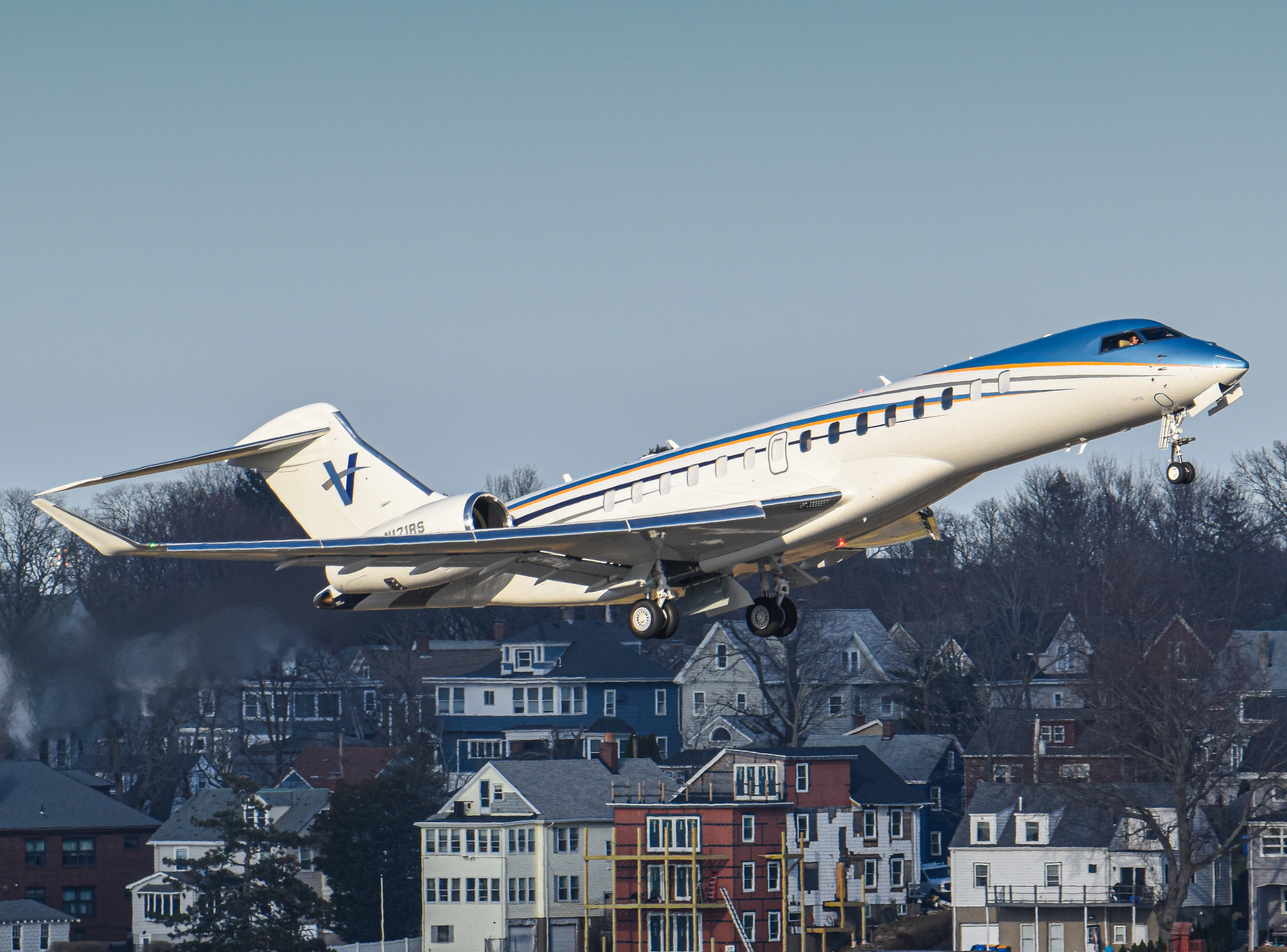 Full size: PRIVATE Bombardier BD-700 Global Express N121RS at General Edward Lawrence Logan International Airport