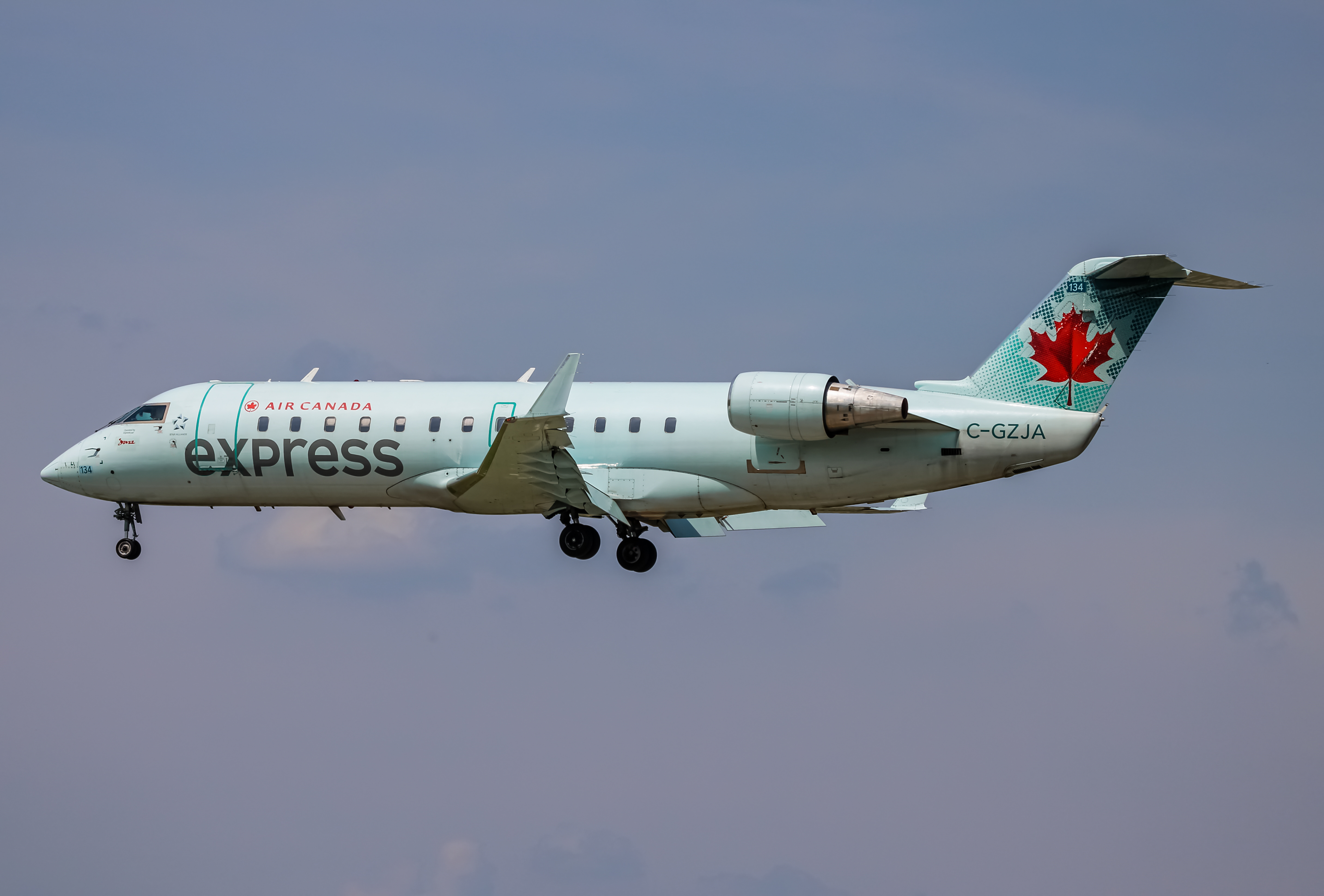 Full size: Air Canada Express Mitsubishi CRJ-200 C-GZJA at Baltimore/Washington International Thurgood Marshall Airport