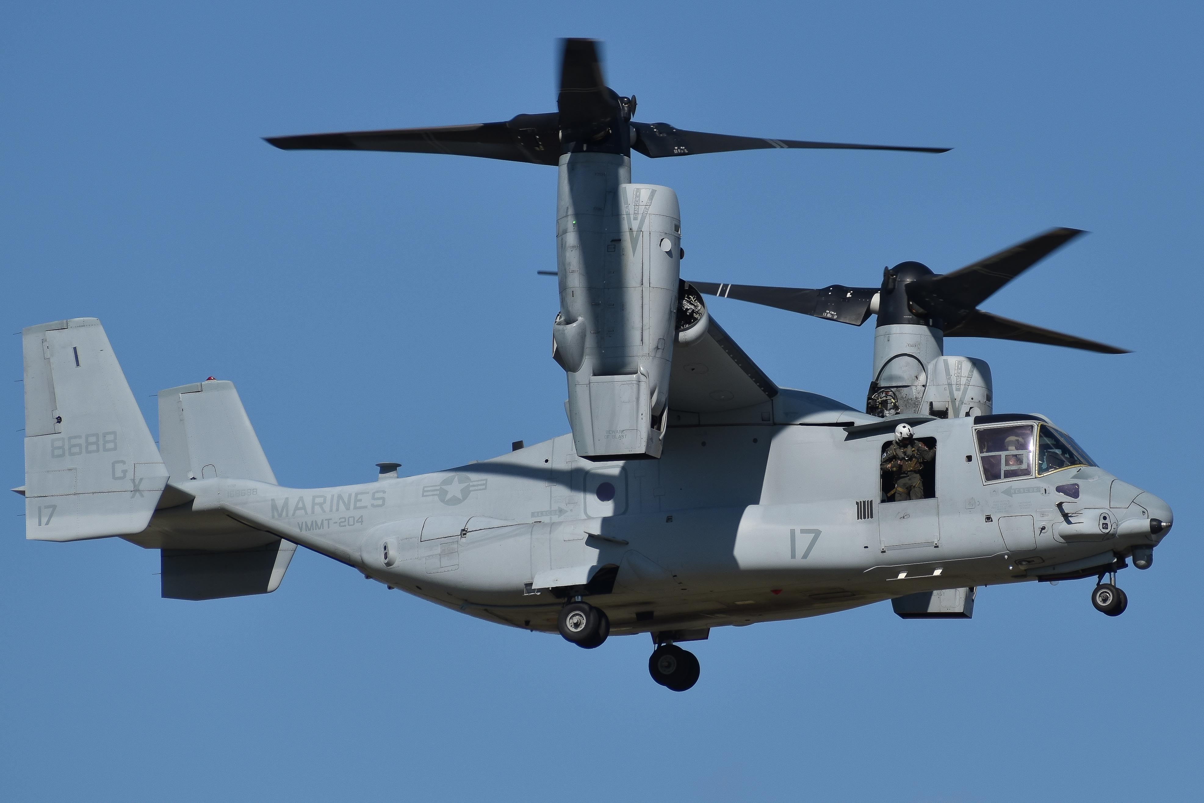 Full size: USMC- United States Marine Corps MV-22B Osprey 168688 at Wittman Regional Airport