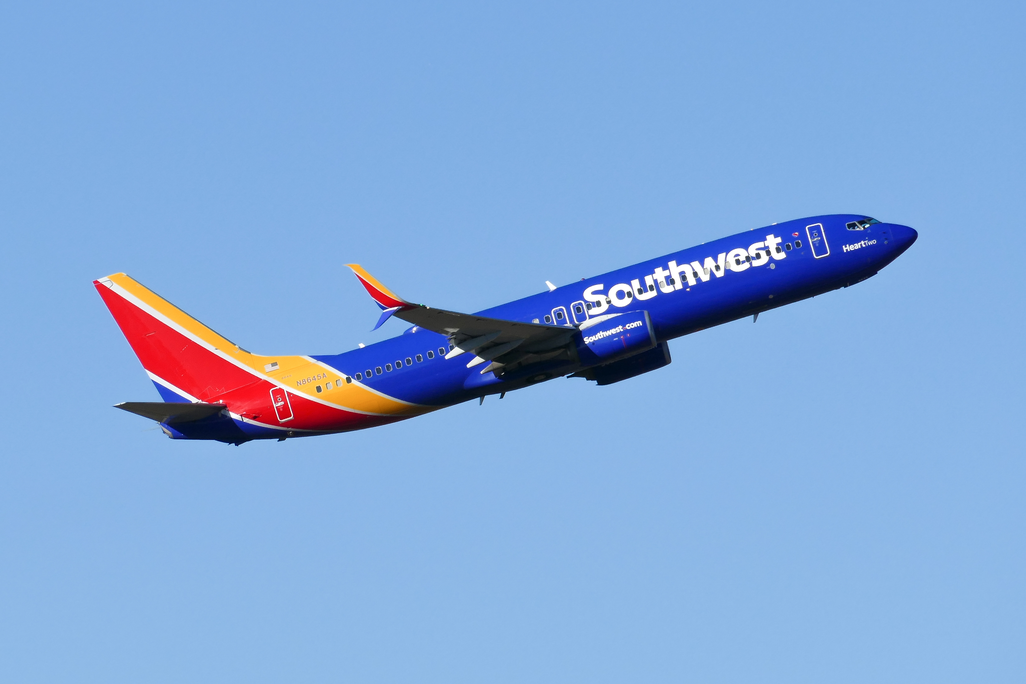 Full size: Southwest Airlines Boeing 737-800 N8645A at Austin-Bergstrom International Airport