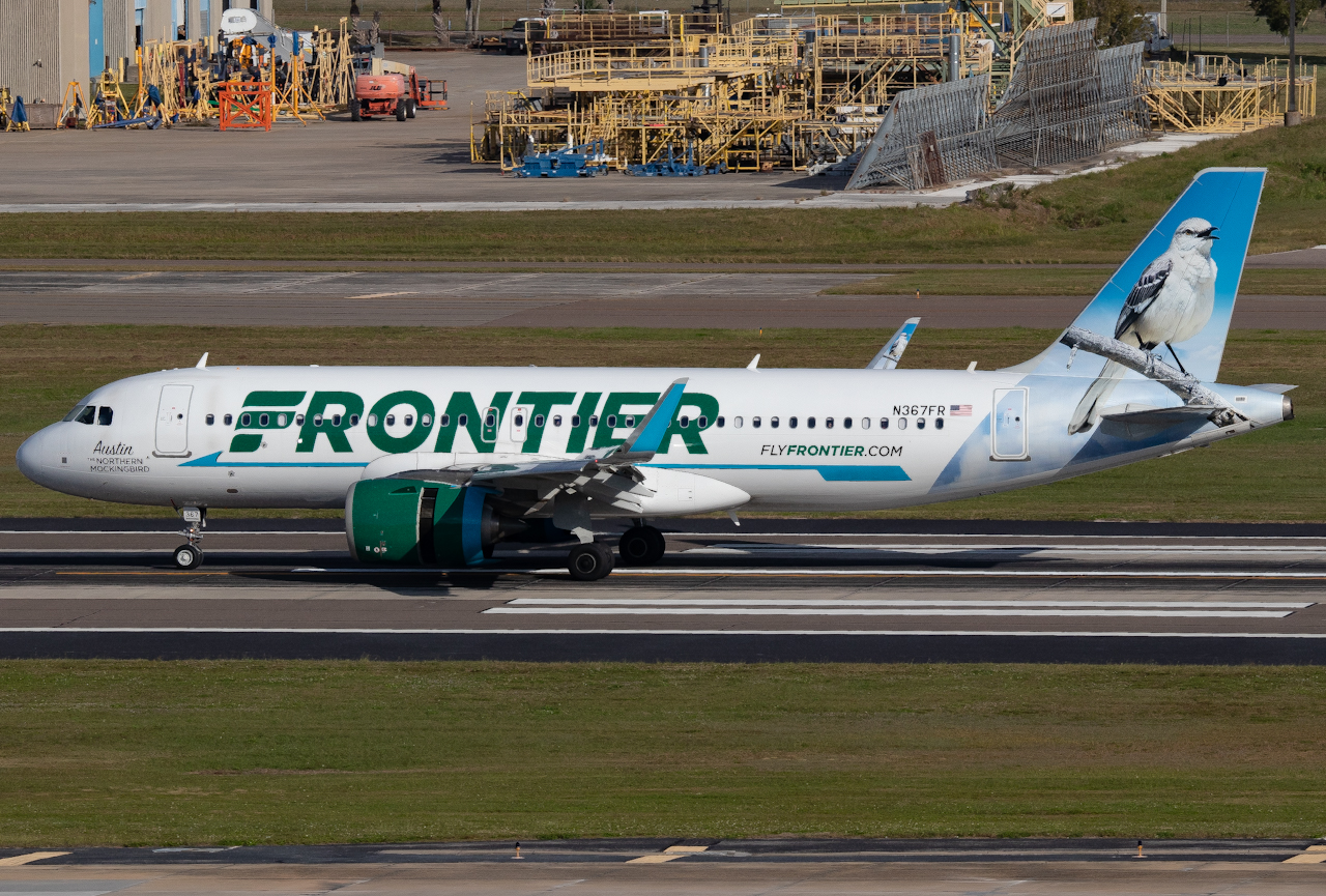 Full size: Frontier Airlines Airbus A320NEO N367FR at Tampa International Airport