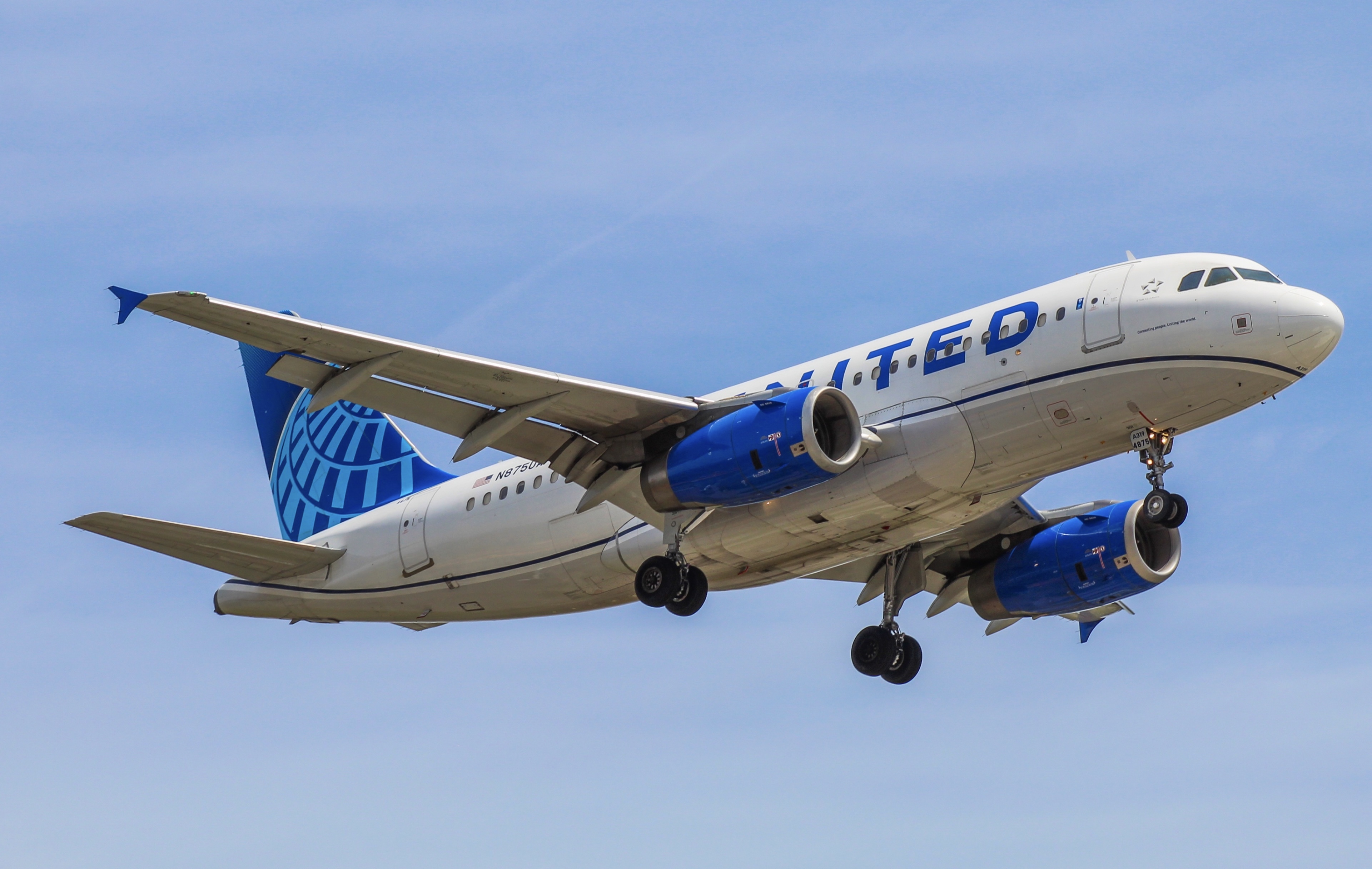 Full size: United Airlines Airbus A319 N875UA at Lester B Pearson International Airport