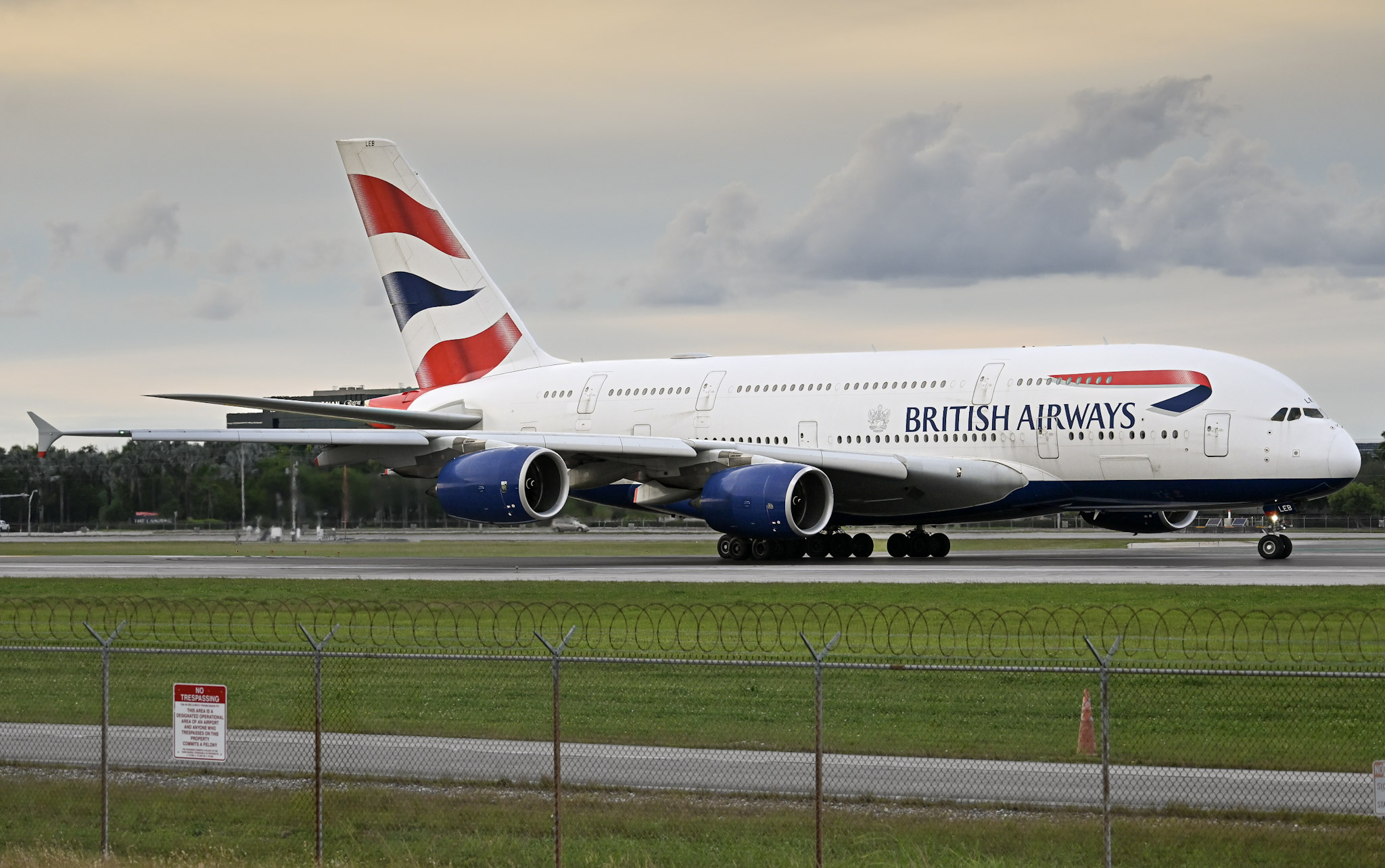 Full size: British Airways Airbus A380-800 G-XLEB at Miami International Airport
