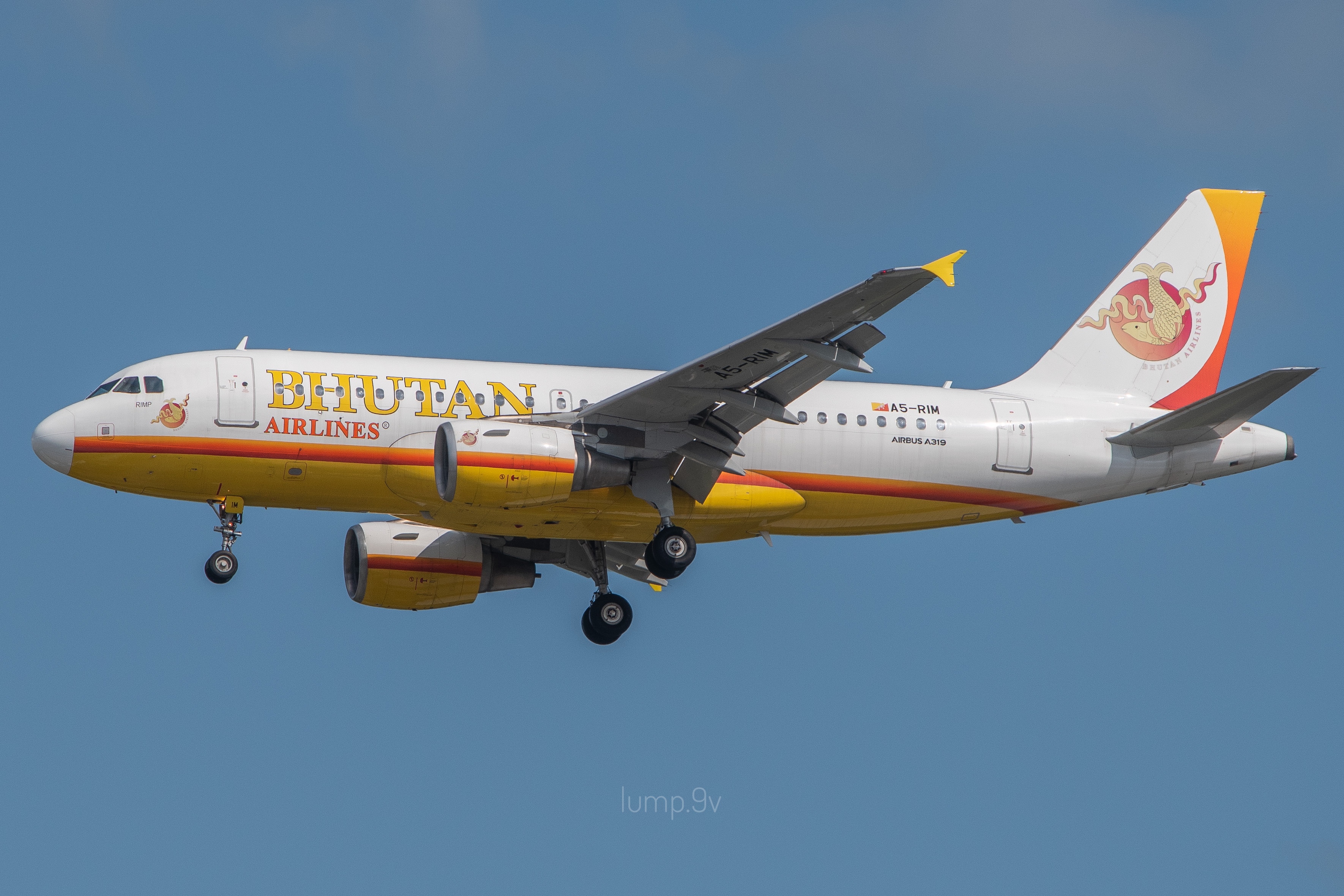 Full size: Bhutan Airlines Airbus A319 A5-RIM at Singapore-Changi Airport