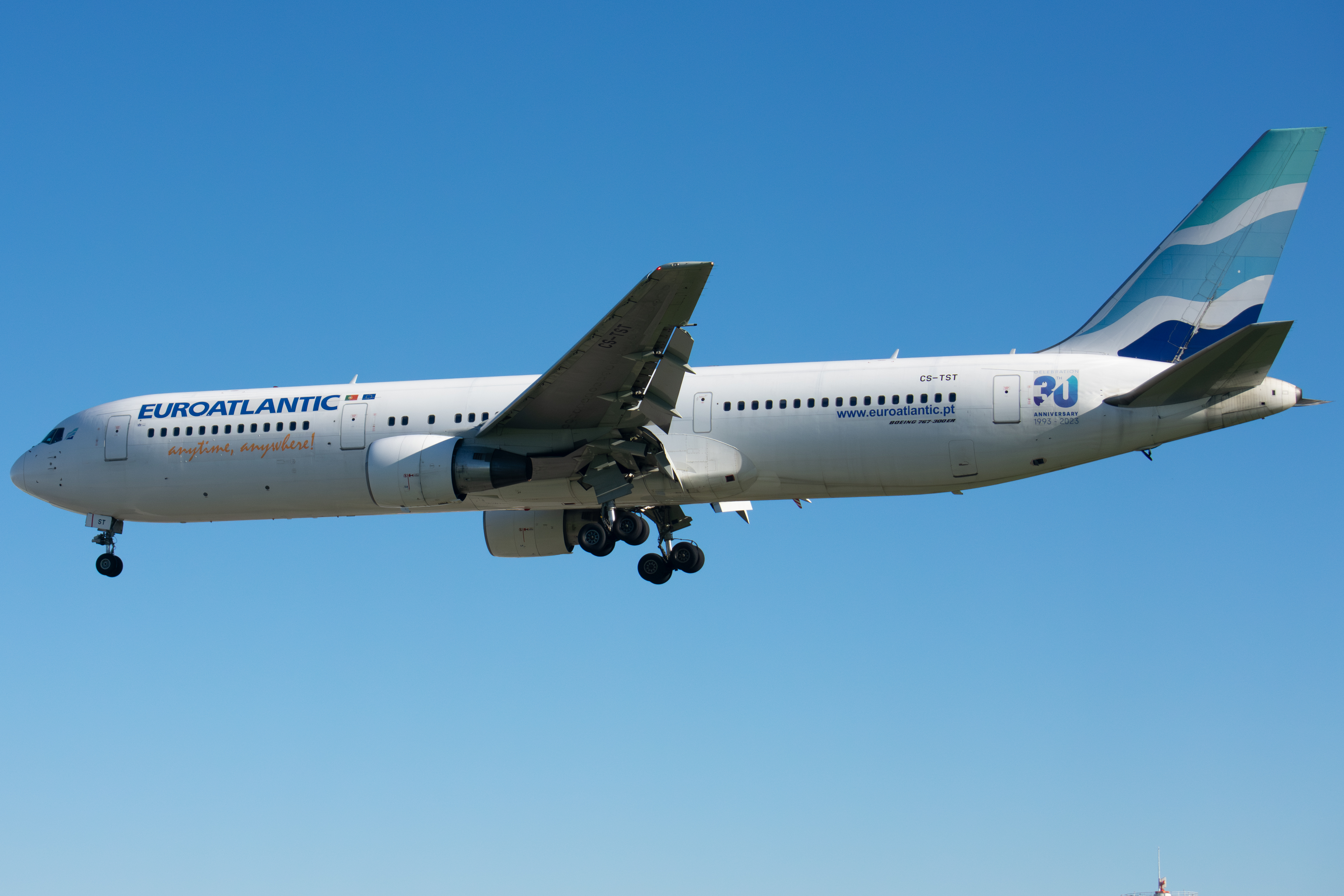 Full size: EUROATLANTIC Boeing 767-300ER CS-TST at Lisbon Humberto Delgado Airport
