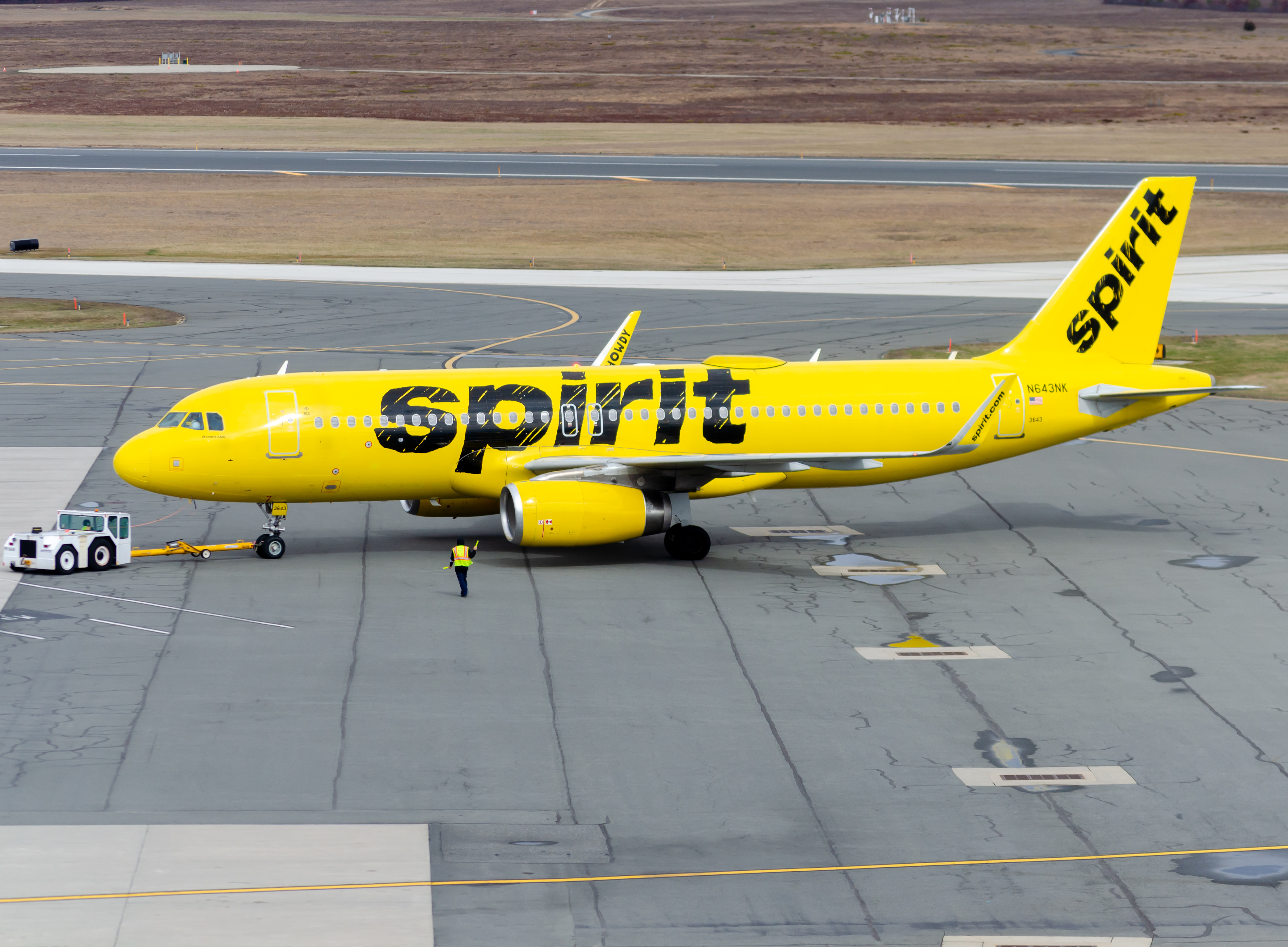 Full size: Spirit Airlines Airbus A320 N643NK at Atlantic City International Airport