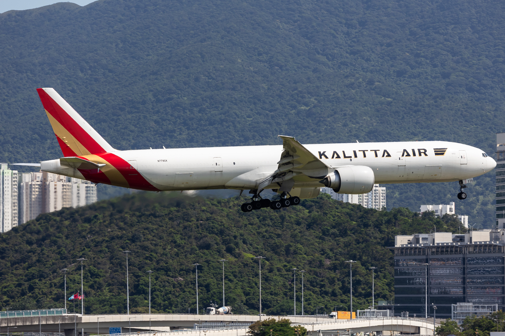 Full size: Kalitta Air Boeing 777-300ER N778CK at Hong Kong International Airport