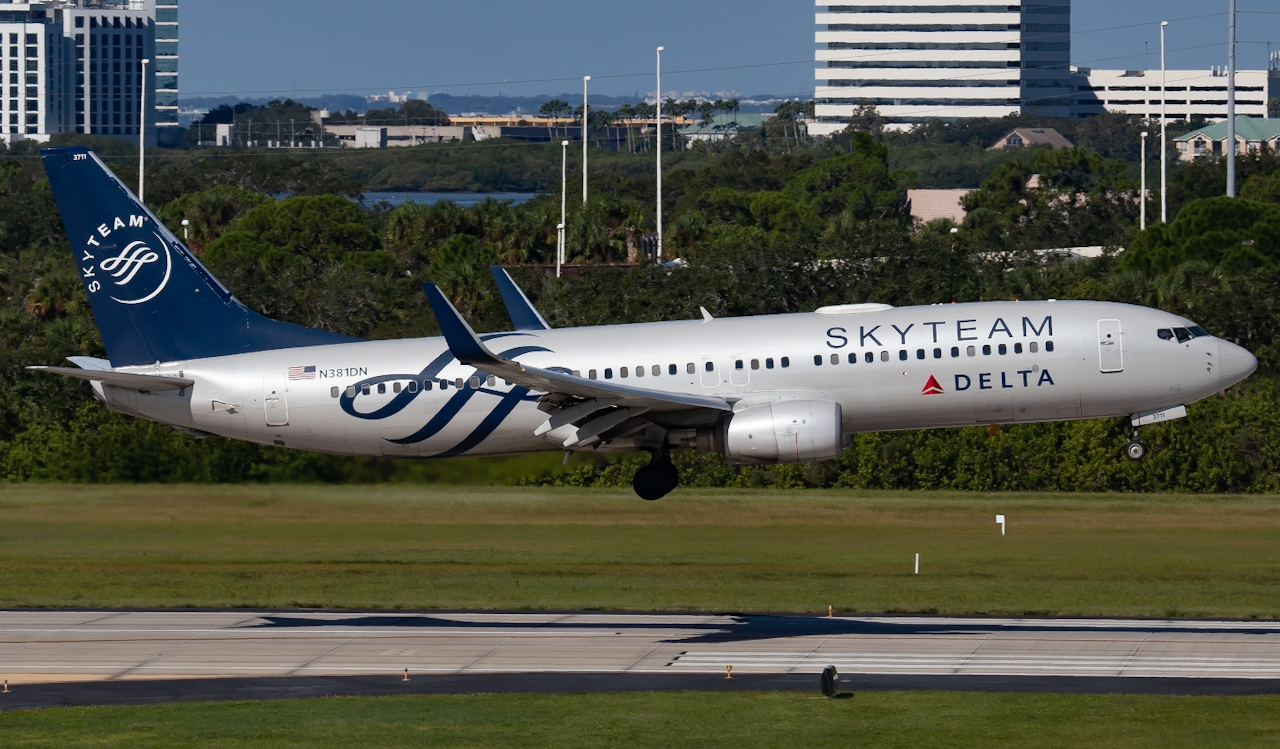 Full size: Delta Airlines Boeing 737-800 N381DN  at Tampa International Airport