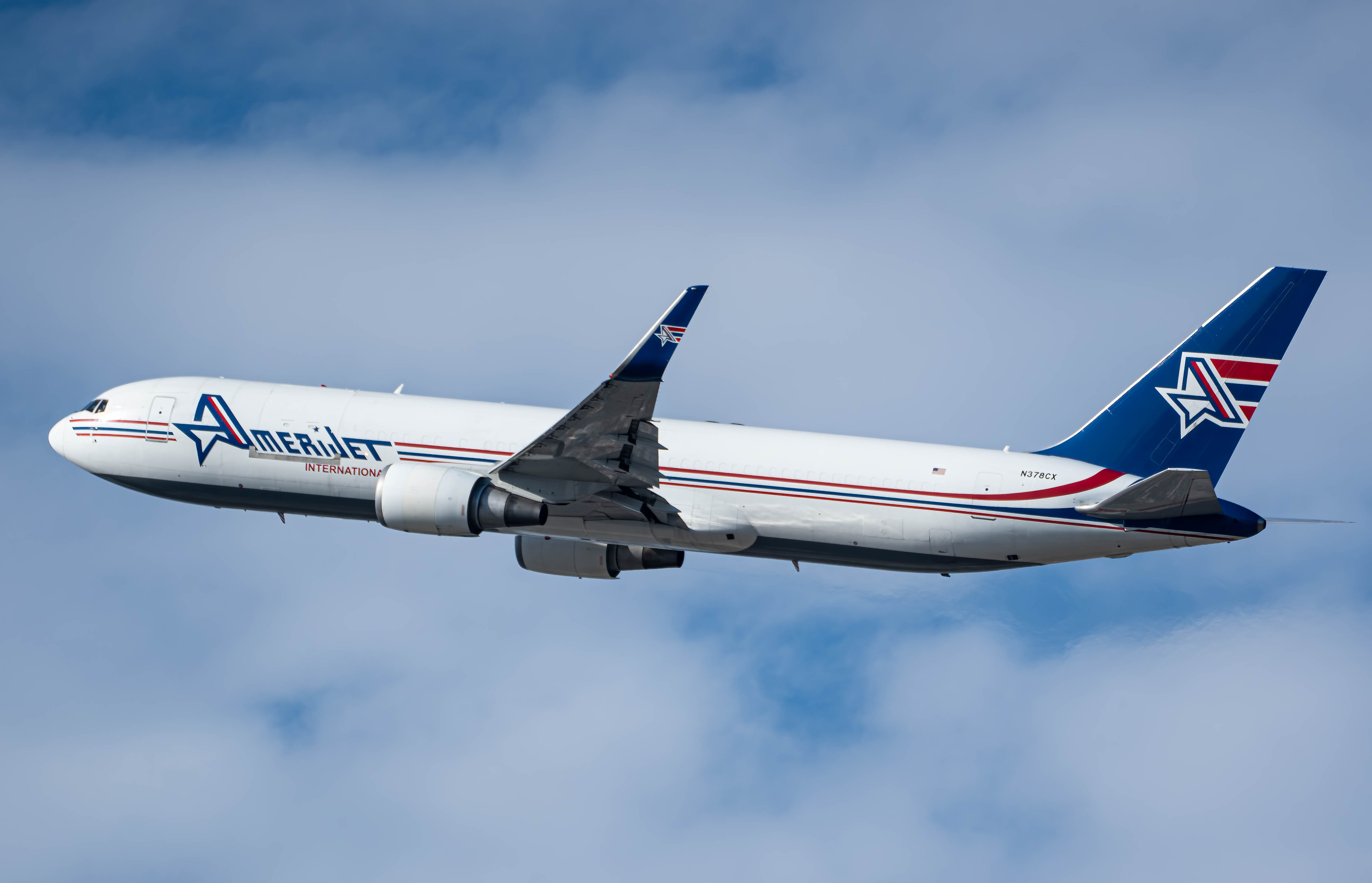 Full size: Amerijet Boeing 767-300F N378CX at Newark Liberty International Airport