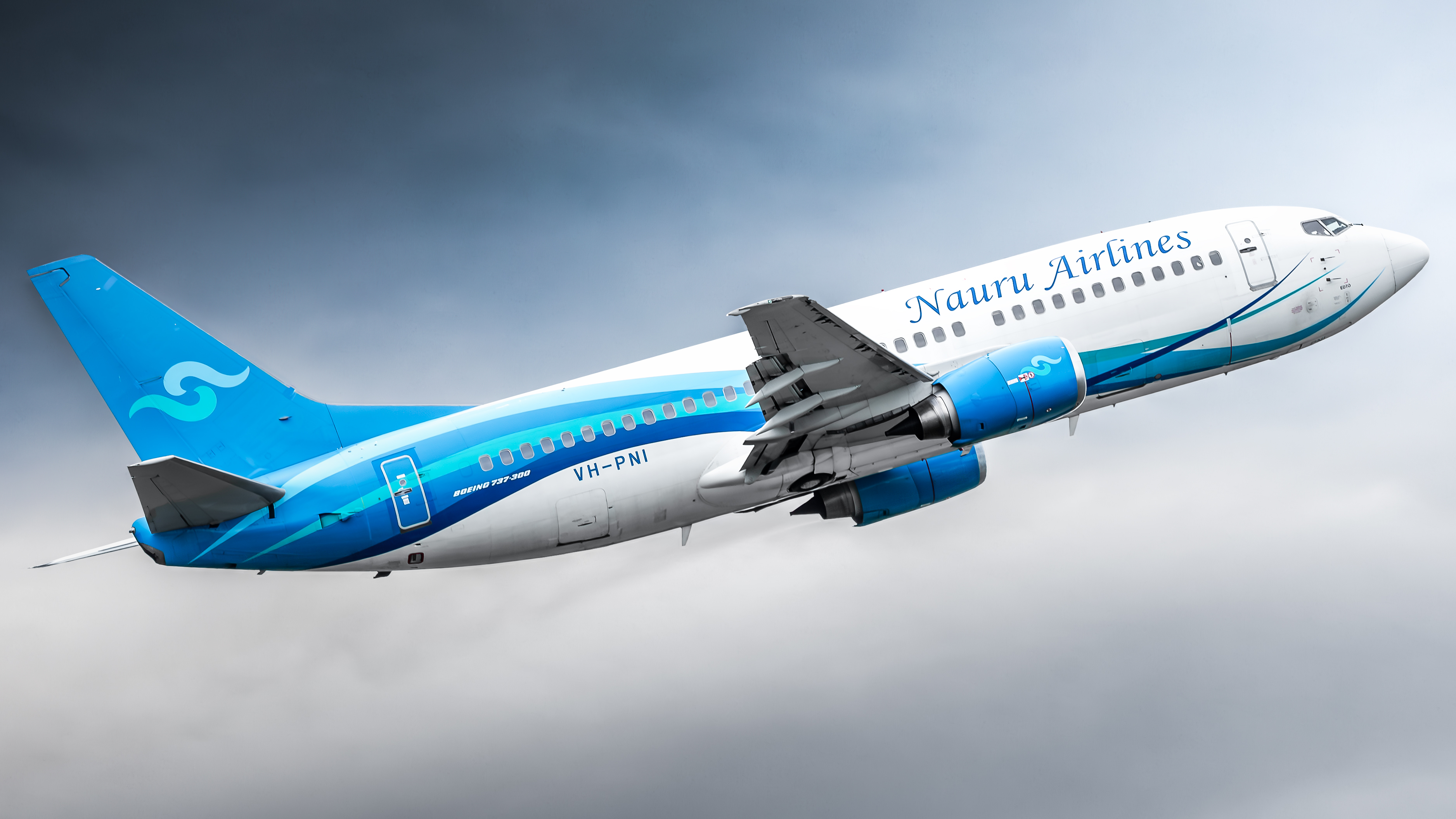 Full size: Nauru Airlines Boeing 737-300 VH-PNI at Christchurch International Airport