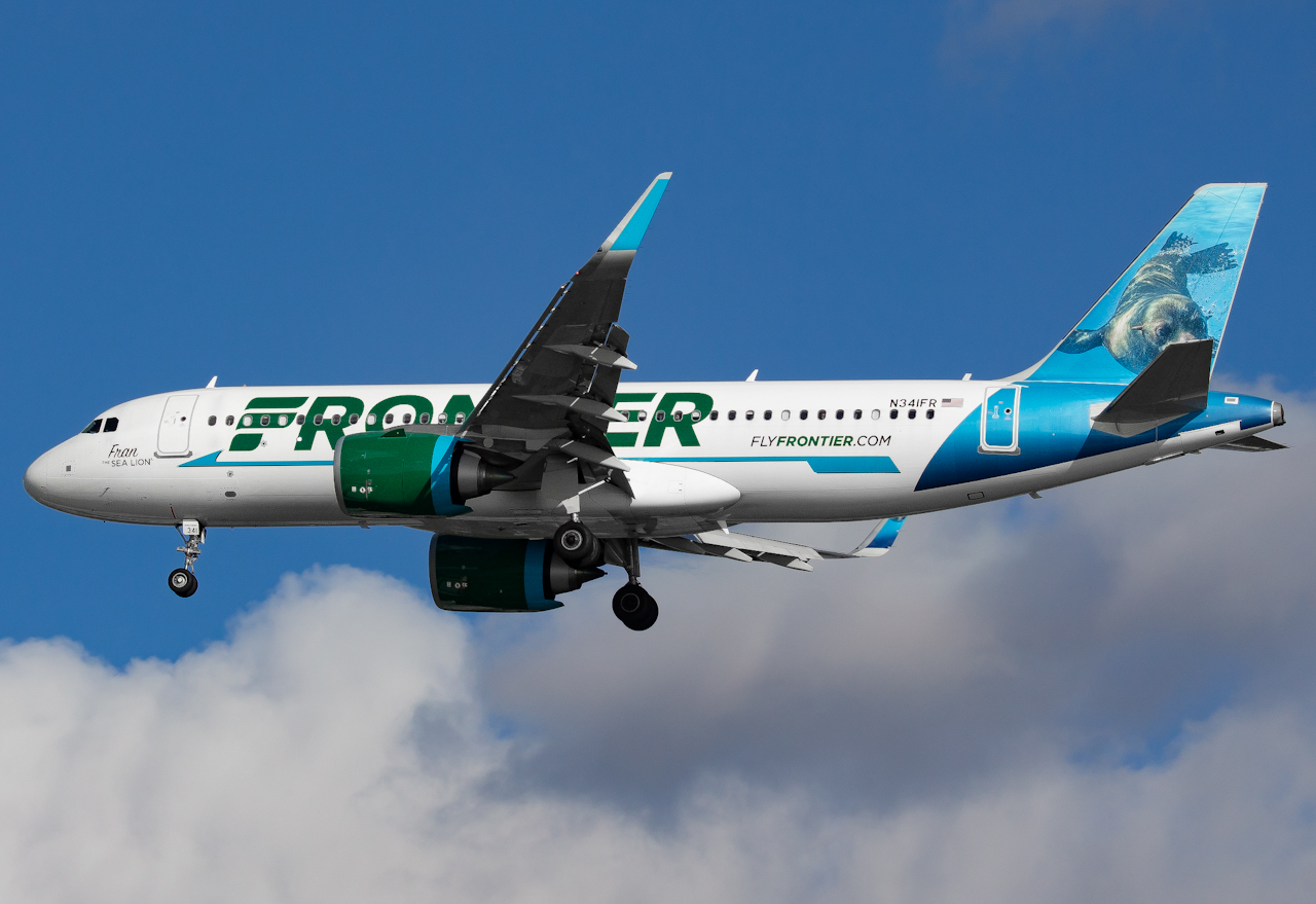 Full size: Frontier Airlines Airbus A320neo N341FR at Tampa International Airport