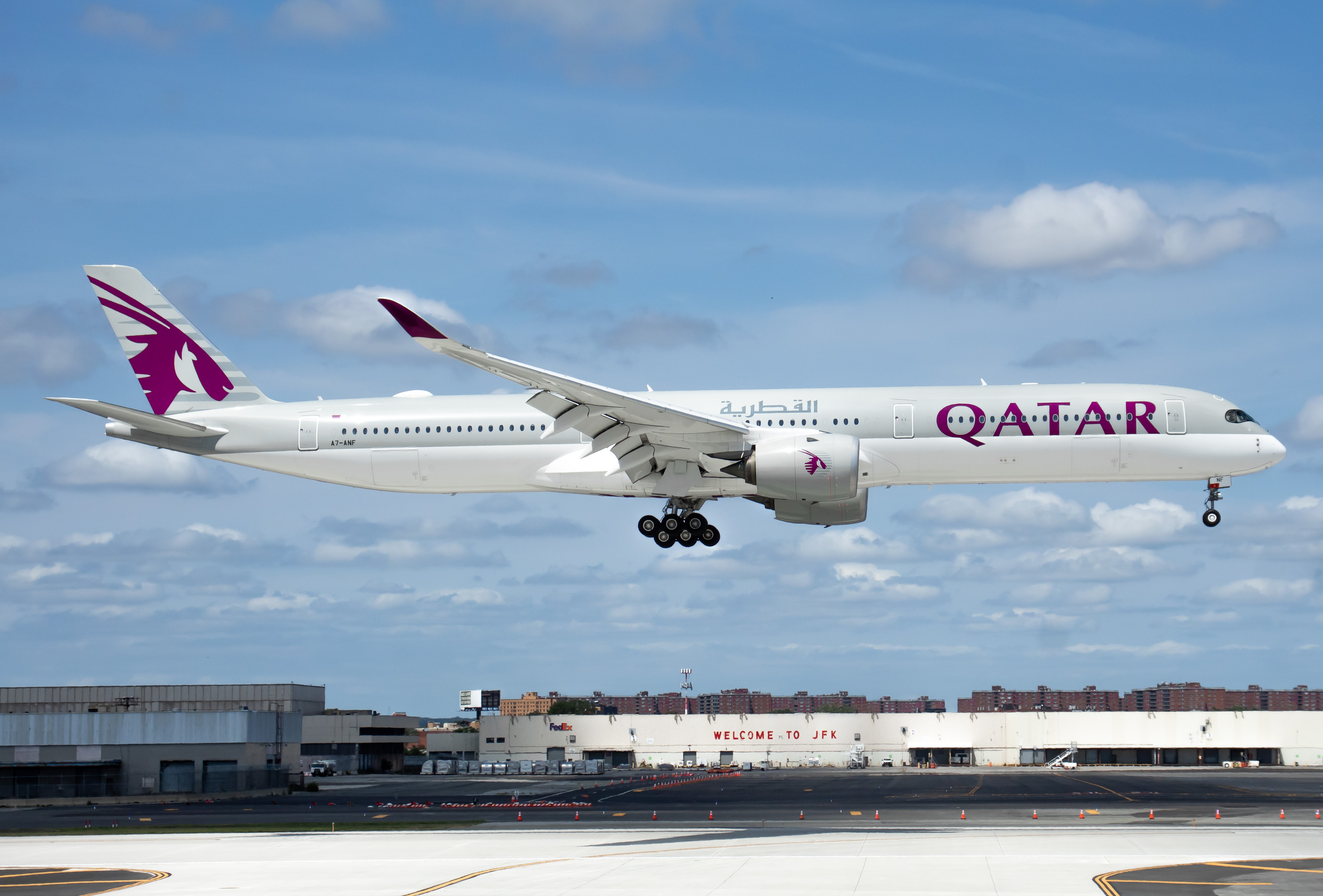 Full size: Qatar Airways Airbus A350-1000 A7-ANF at John F. Kennedy International Airport