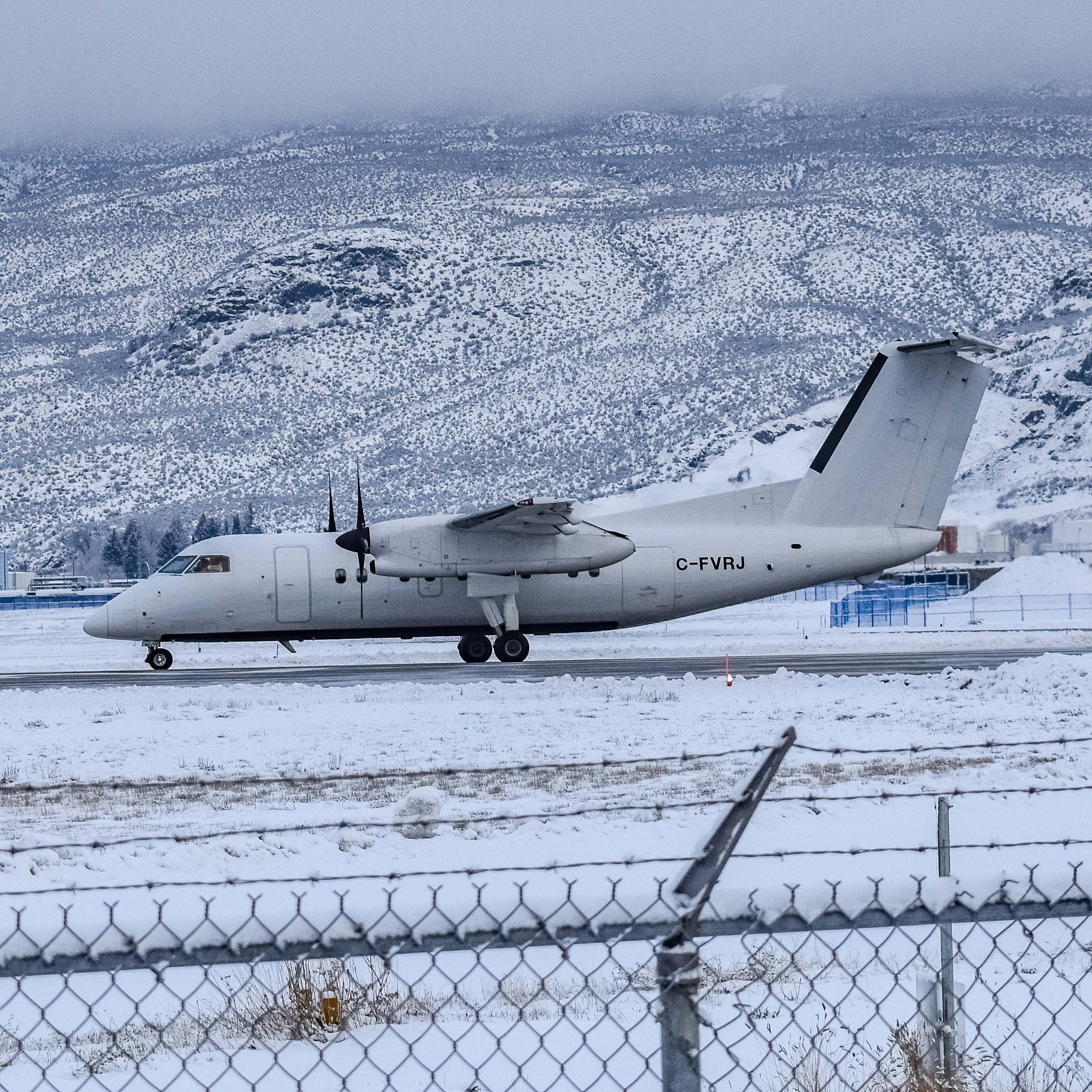 Full size: Central Mountain Air Bombardier Dash-8 Q100 C-FVRJ at Kamloops Airport