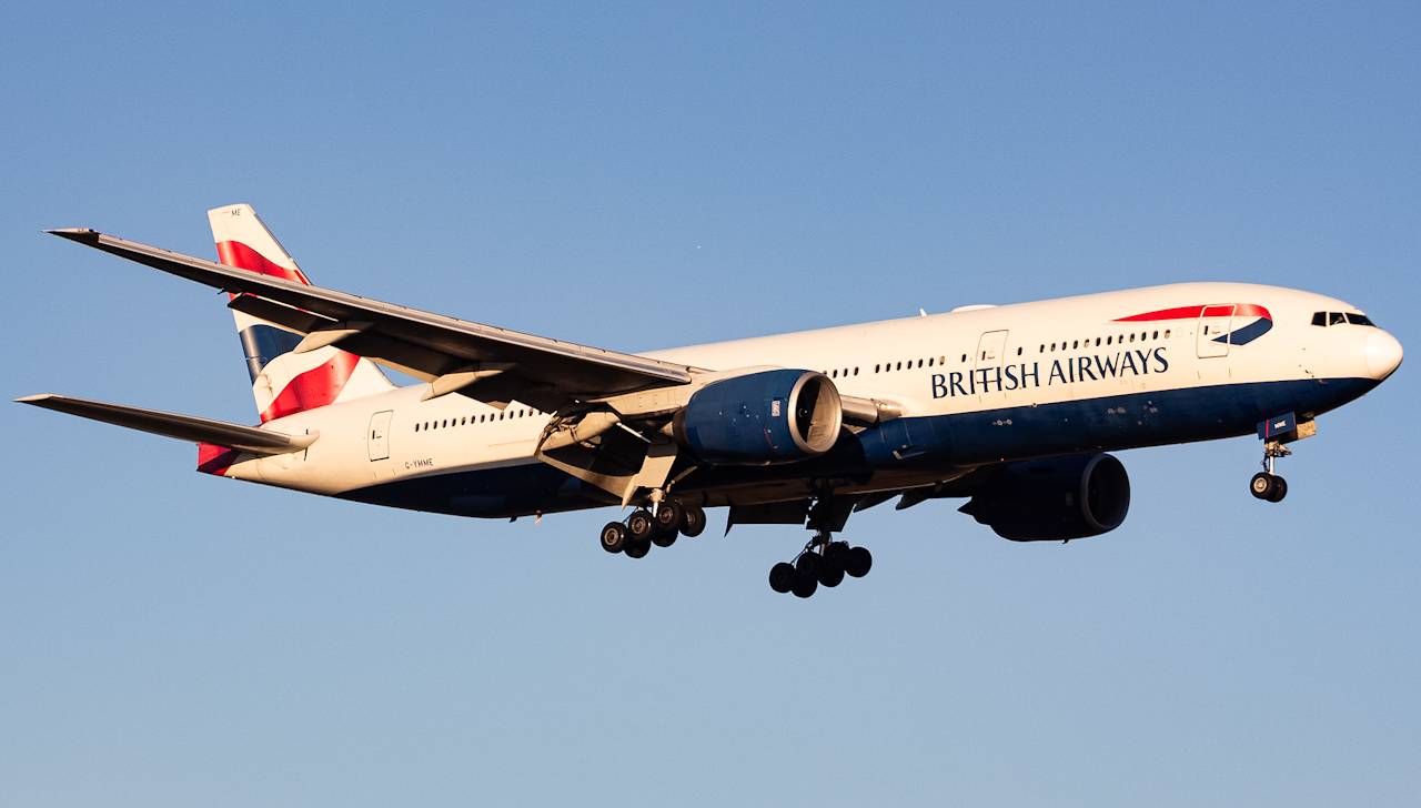 Full size: British Airways Boeing 777-200ER G-YMME at Tampa International Airport